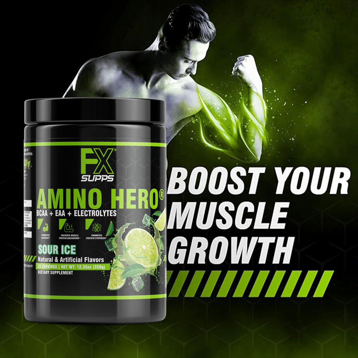 FXSUPPS Amino Hero Sour Ice Powder 19.0479 Servings
