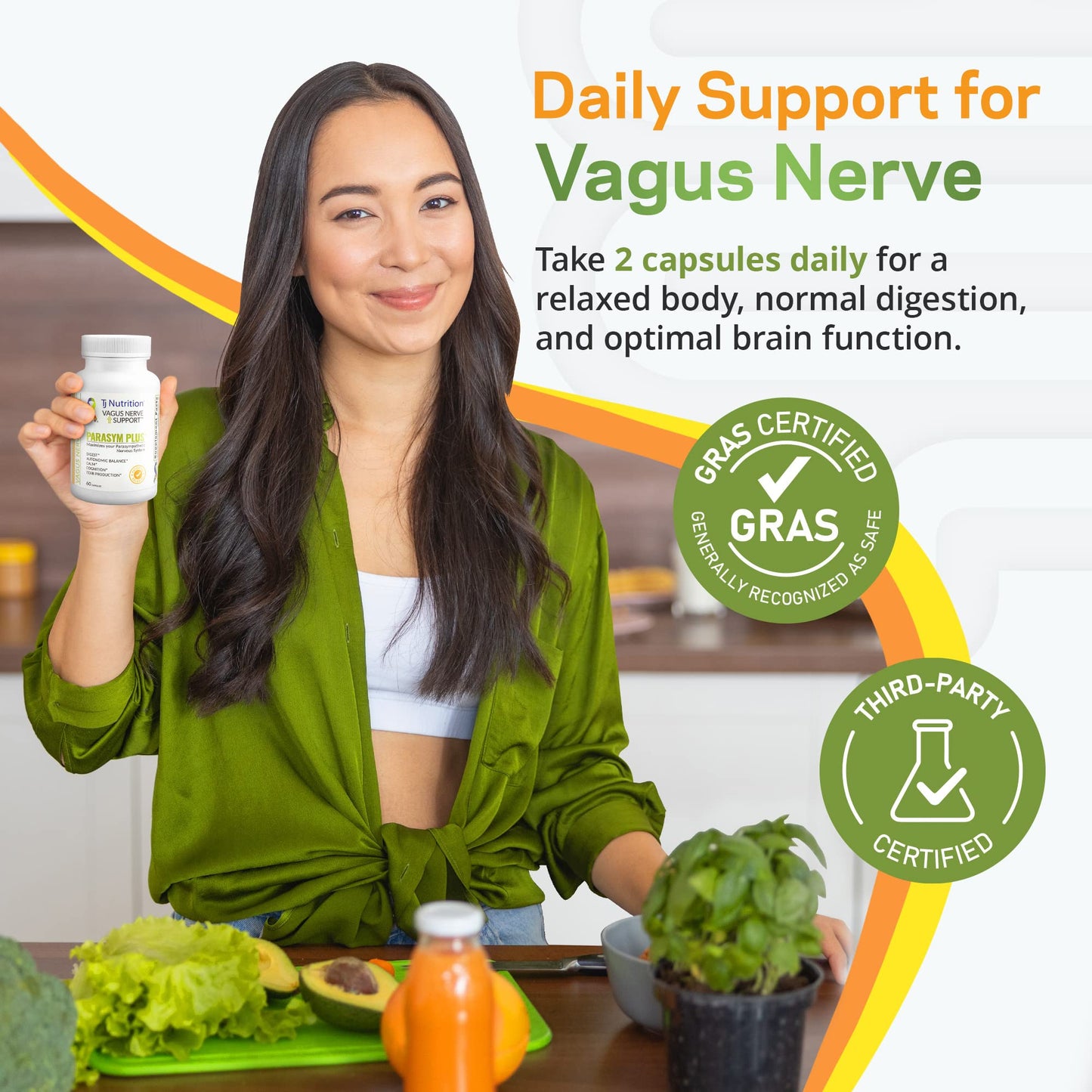TJ Nutrition Parasym Plus Vagus Nerve Support, 60 Capsules