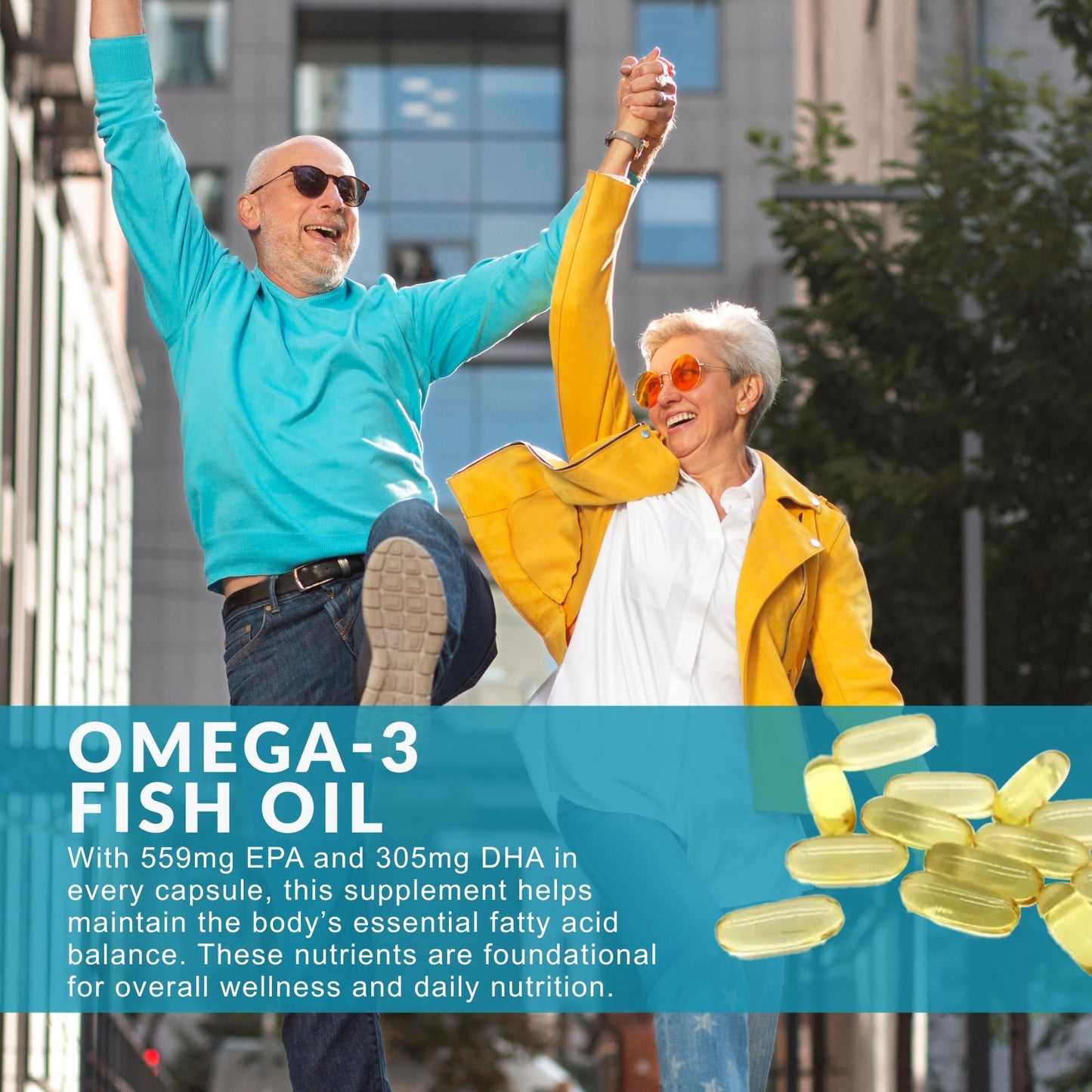 EESY Omega-3 Fish Oil Supplement Capsule 60 Count