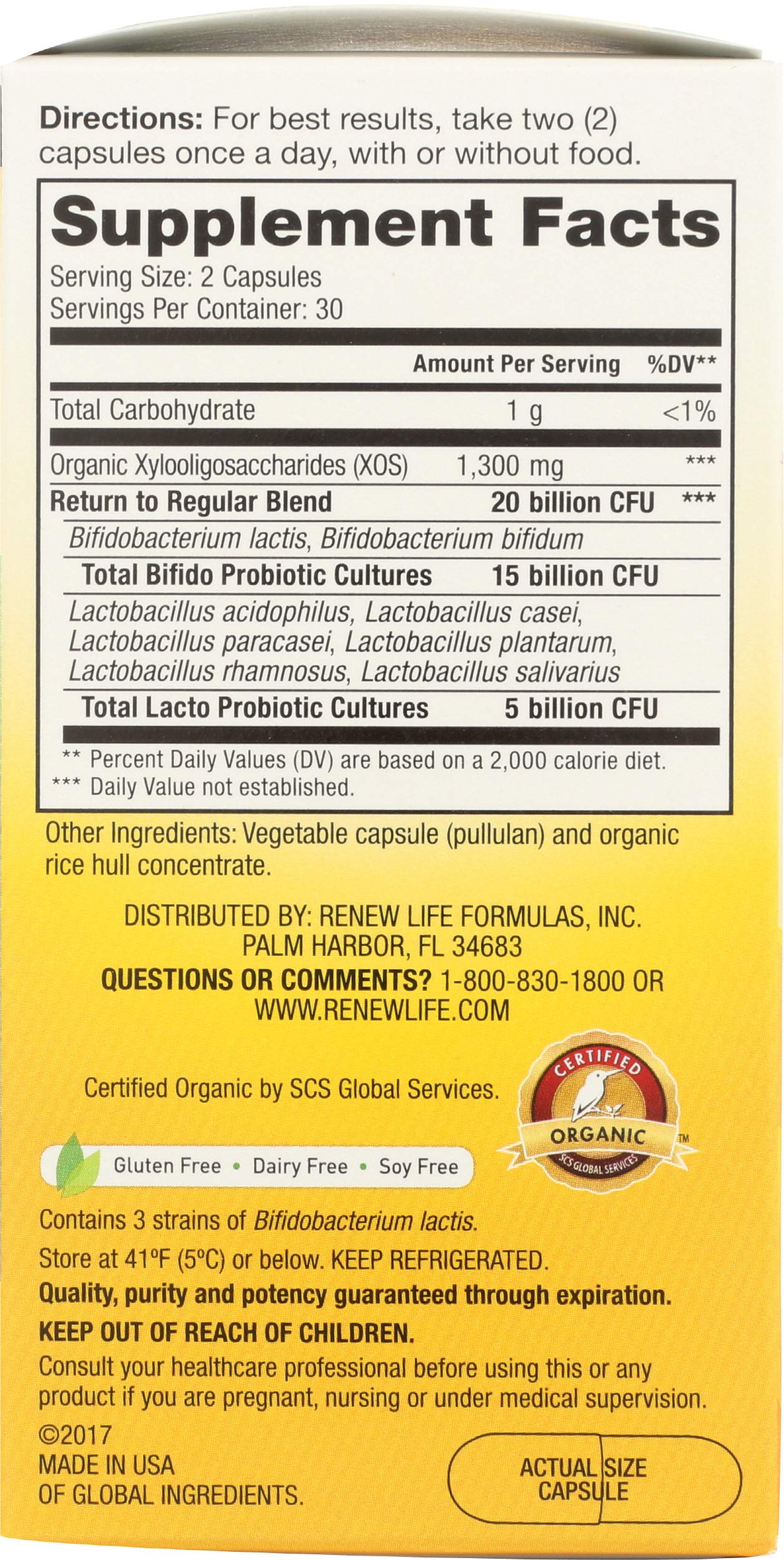 Renew Life Return to Regular Probiotic Capsules, 60 Capsules