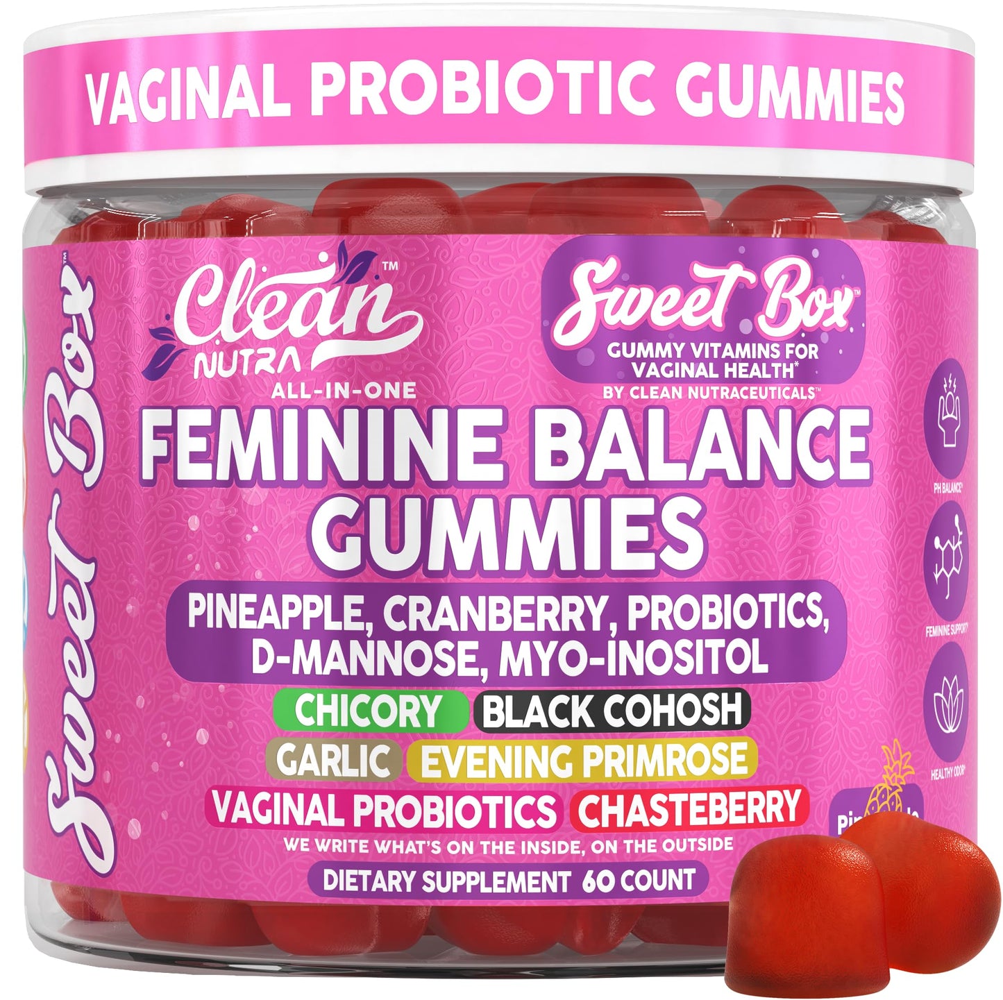 Clean Nutraceuticals Feminine Balance for Women 60 Gummies