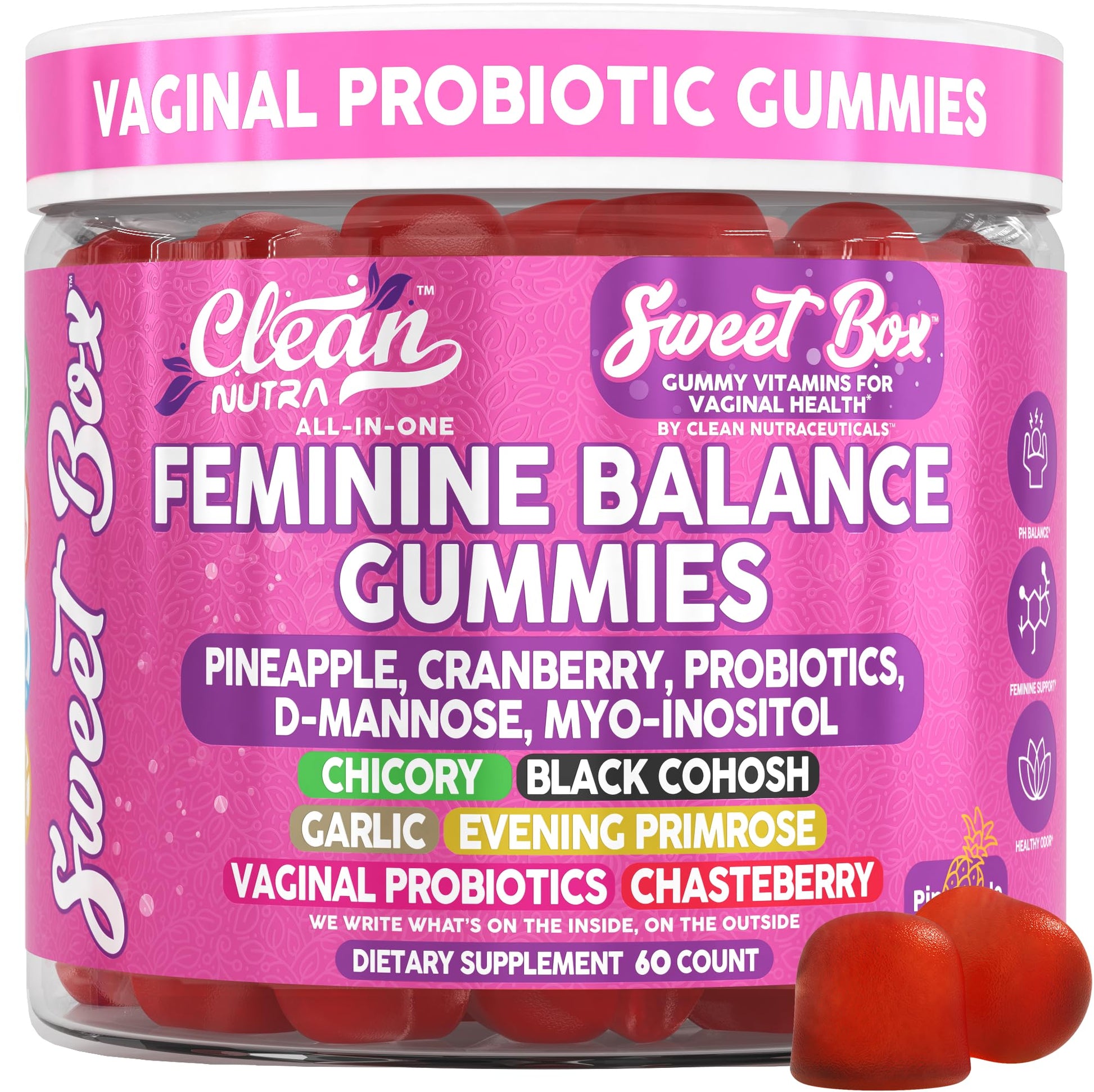 Clean Nutraceuticals Feminine Balance for Women 60 Gummies