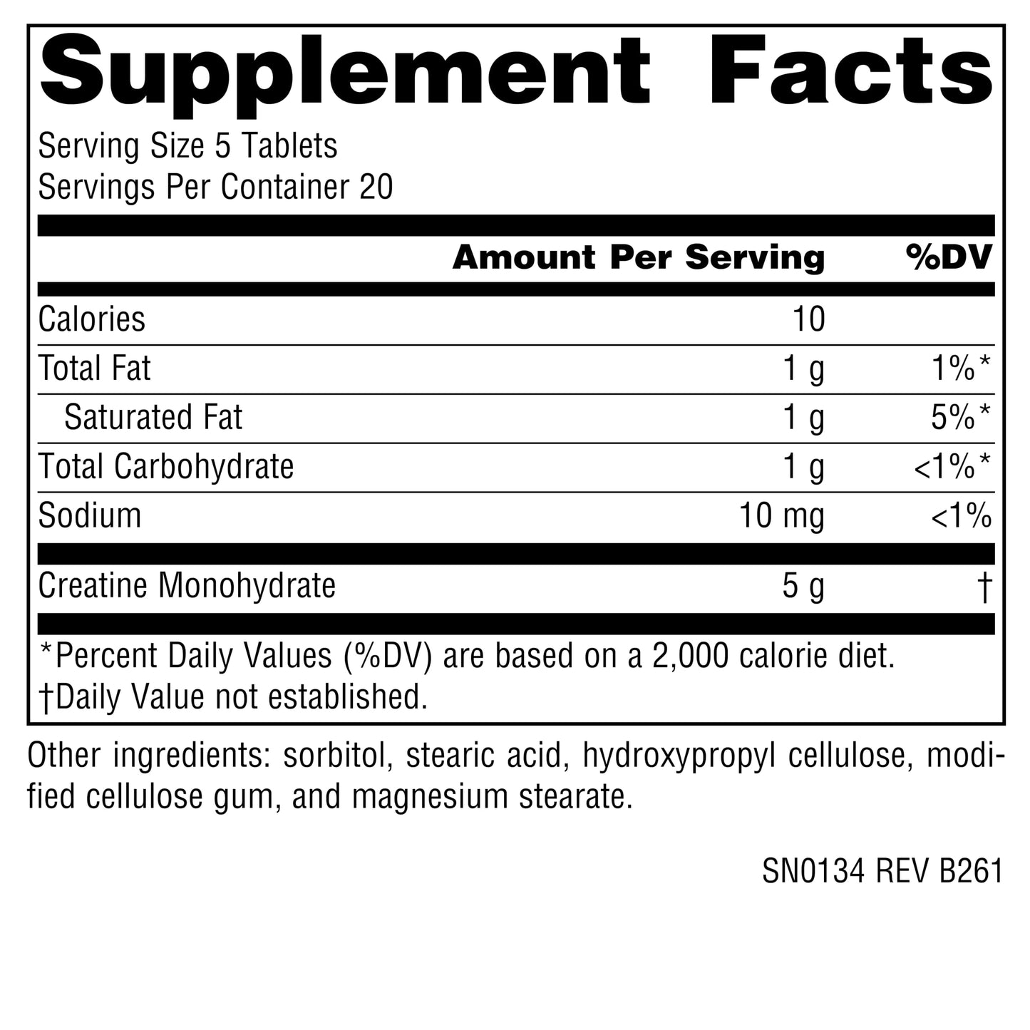 Source Naturals Creatine Tablets 100 Tablets