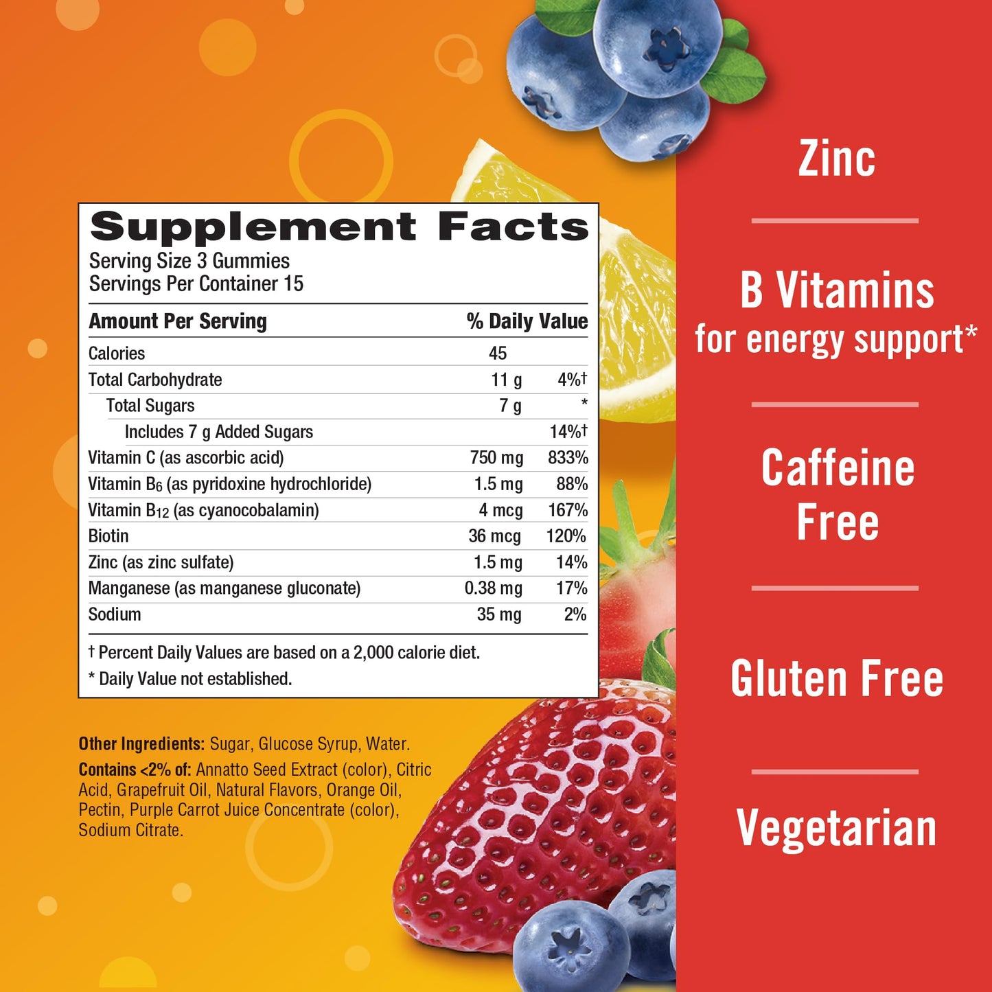 Emergen-C 750mg Vitamin C Gummies, 45 Count