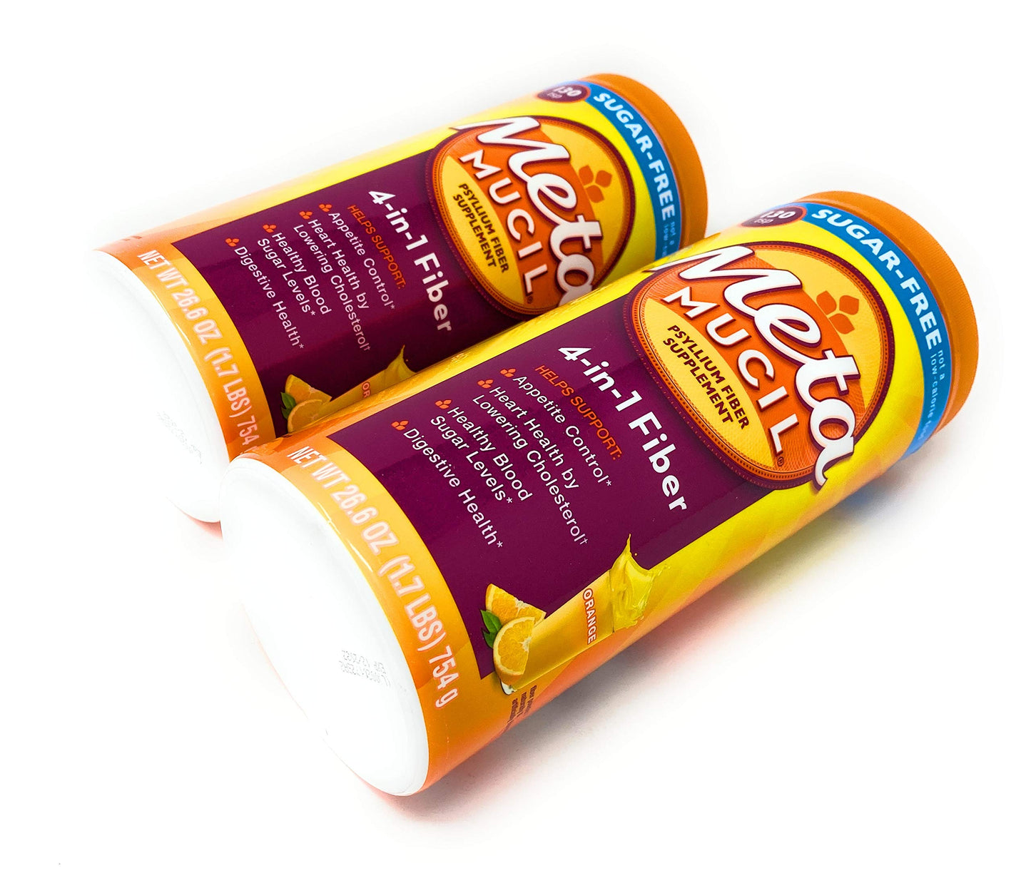 Metamucil Sugar Free Fiber Supplement, Orange Smooth Powder 53.2 Ounces