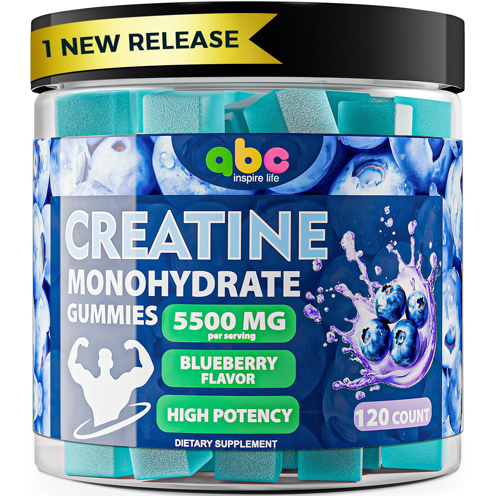 INSPIRELIFE ABC Creatine Monohydrate 5500mg Gummy, 120 Count