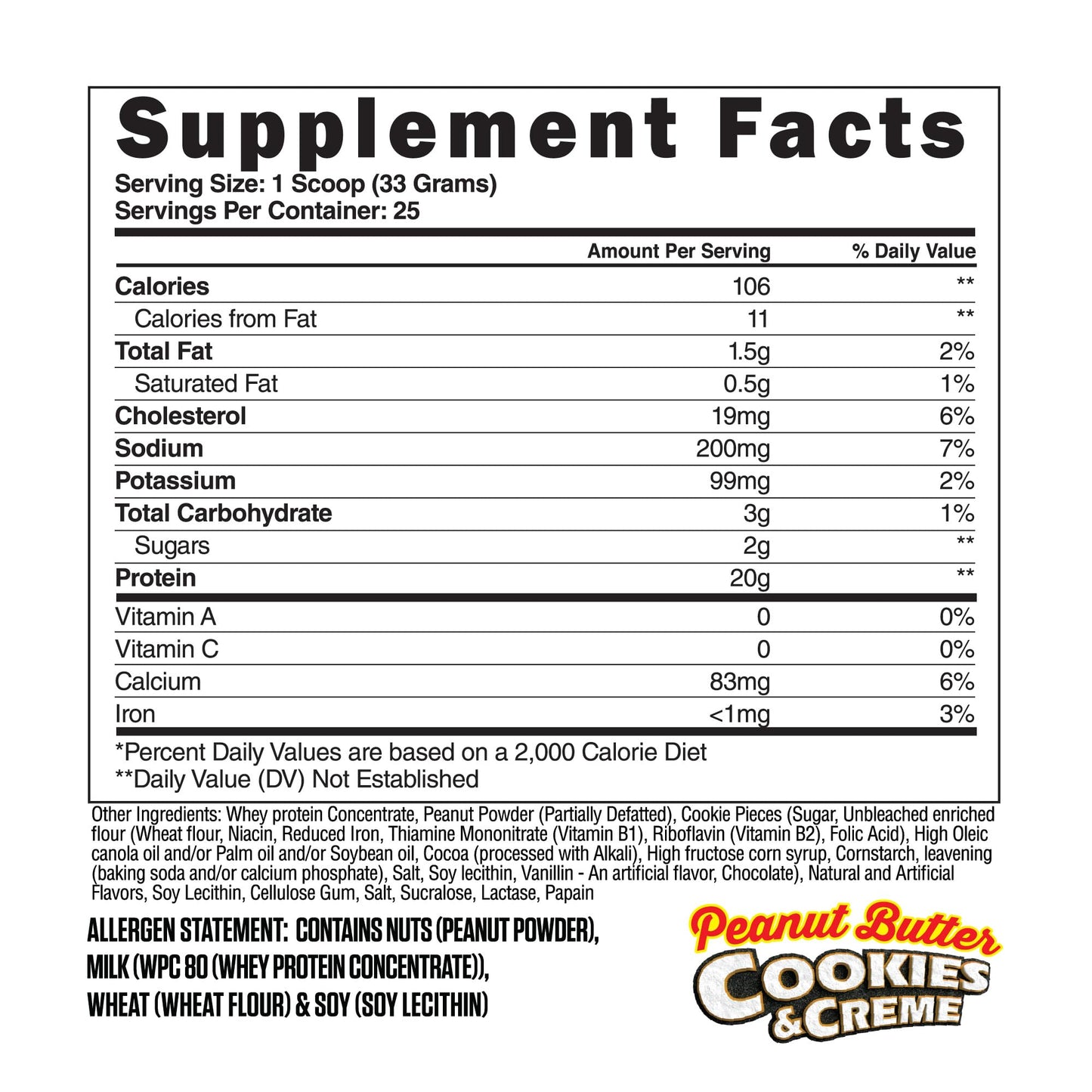 Steel Supplements Whey-Pro Whey Protein Powder, Peanut Butter Cookies & Creme, 26.4 oz