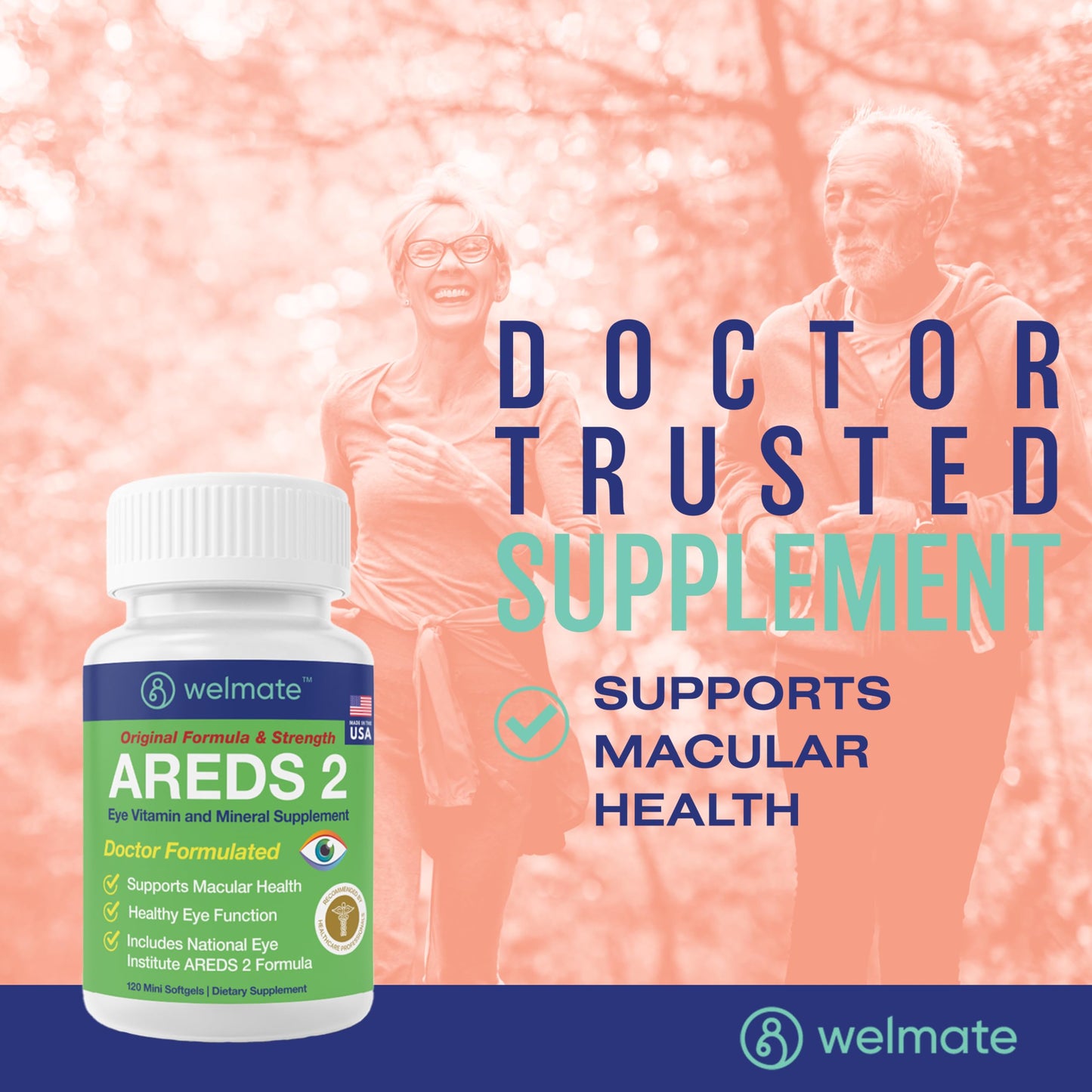 WELMATE AREDS 2 Eye Vitamin and Mineral Supplement Softgels 120