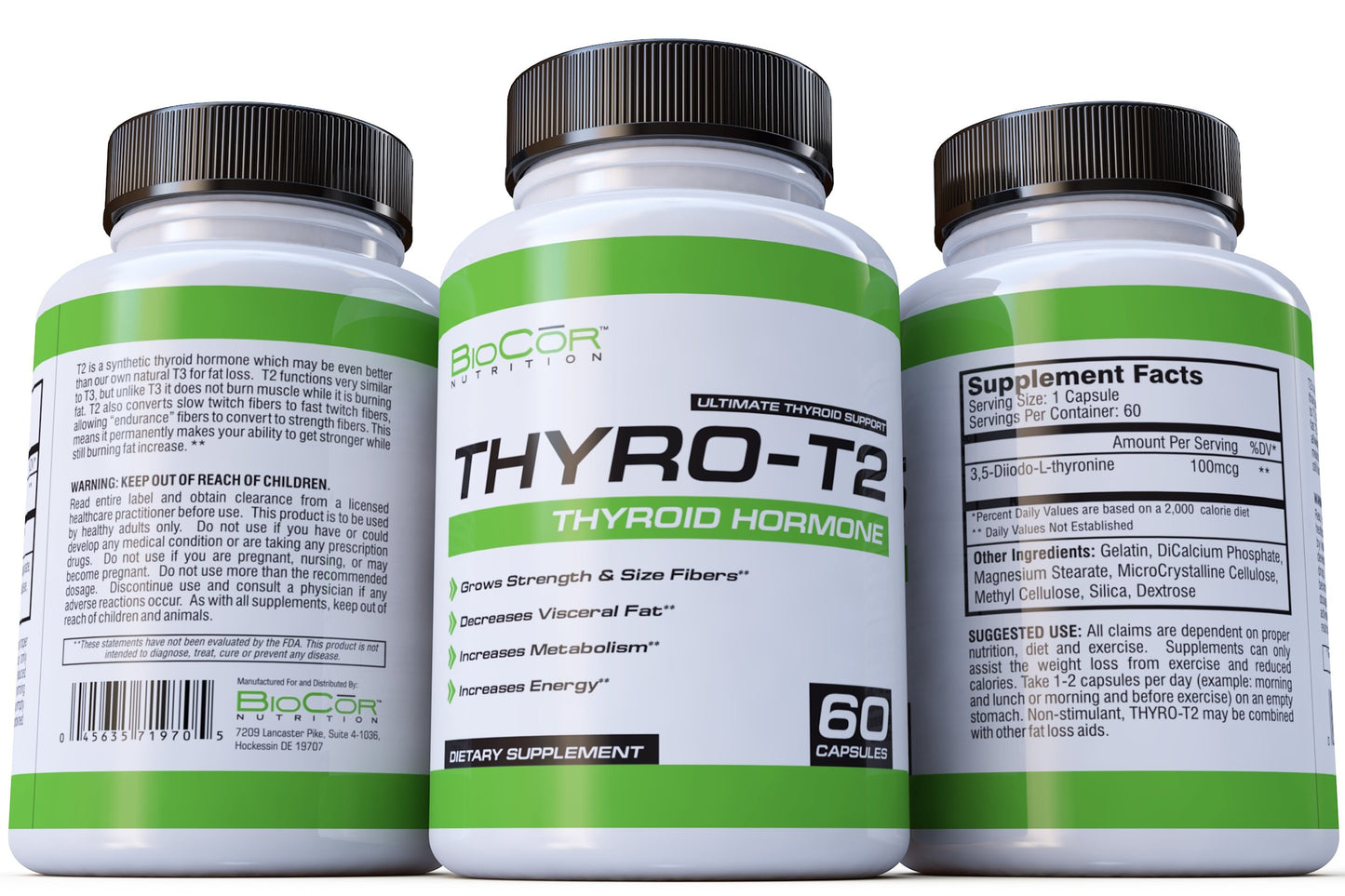 Thyro-T2 BioCor Nutrition Thyro-T2 Thyroid Hormone Fat Burner Supplement Capsule 60