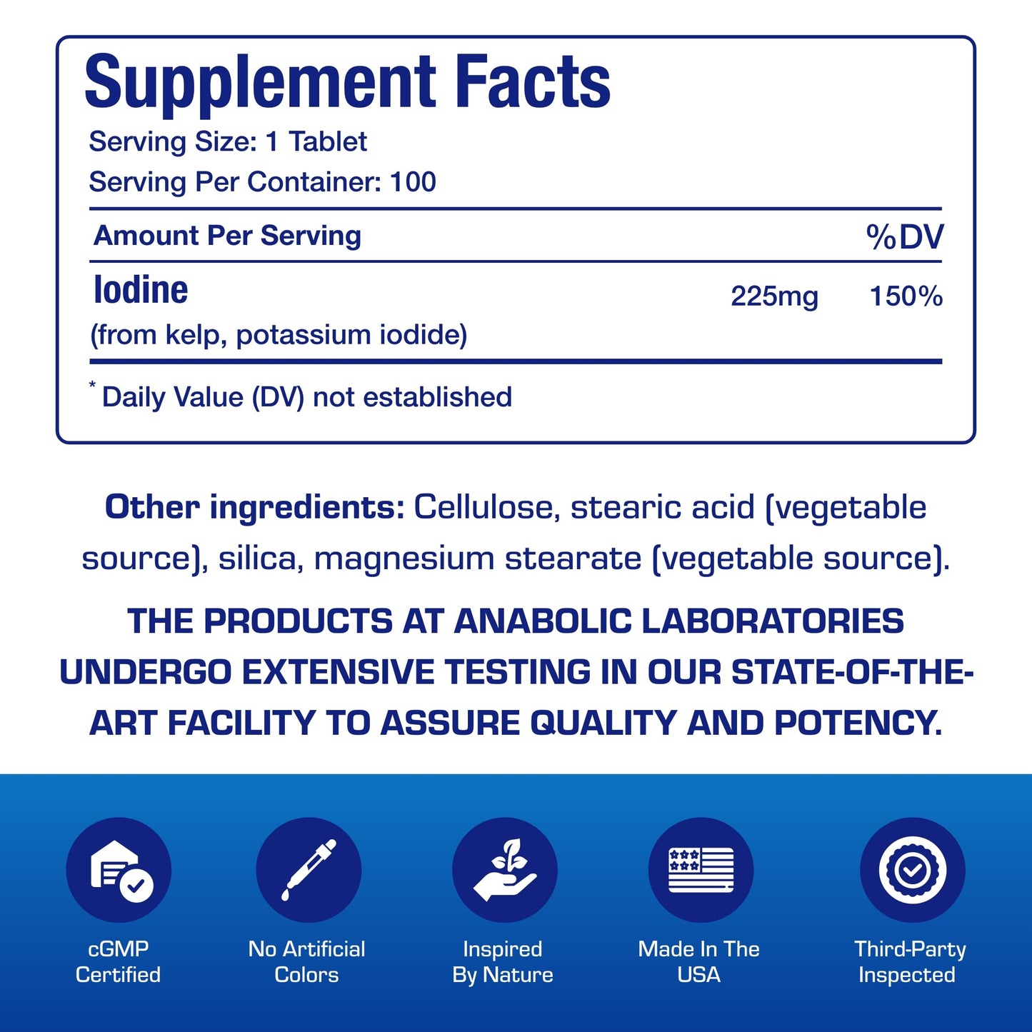 Anabolic Laboratories Sea Kelp Iodine Supplement 100 Tablets