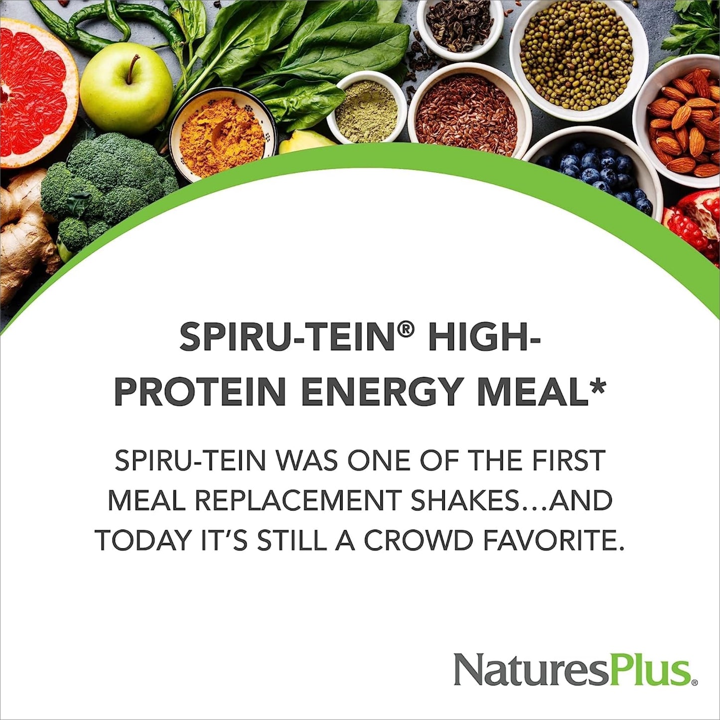 NaturesPlus SPIRU-TEIN Plant-Based Protein Shake Powder Strawberry 38.4 oz