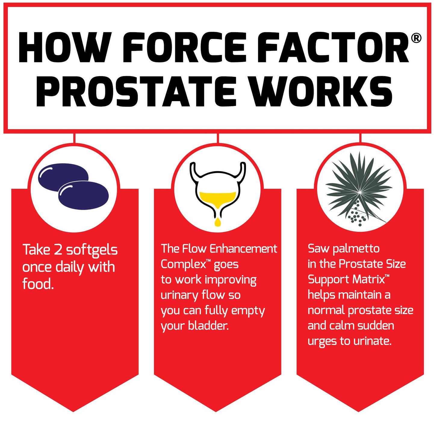 Force Factor Prostate Saw Palmetto and Beta Sitosterol Supplement Softgels 180-Count