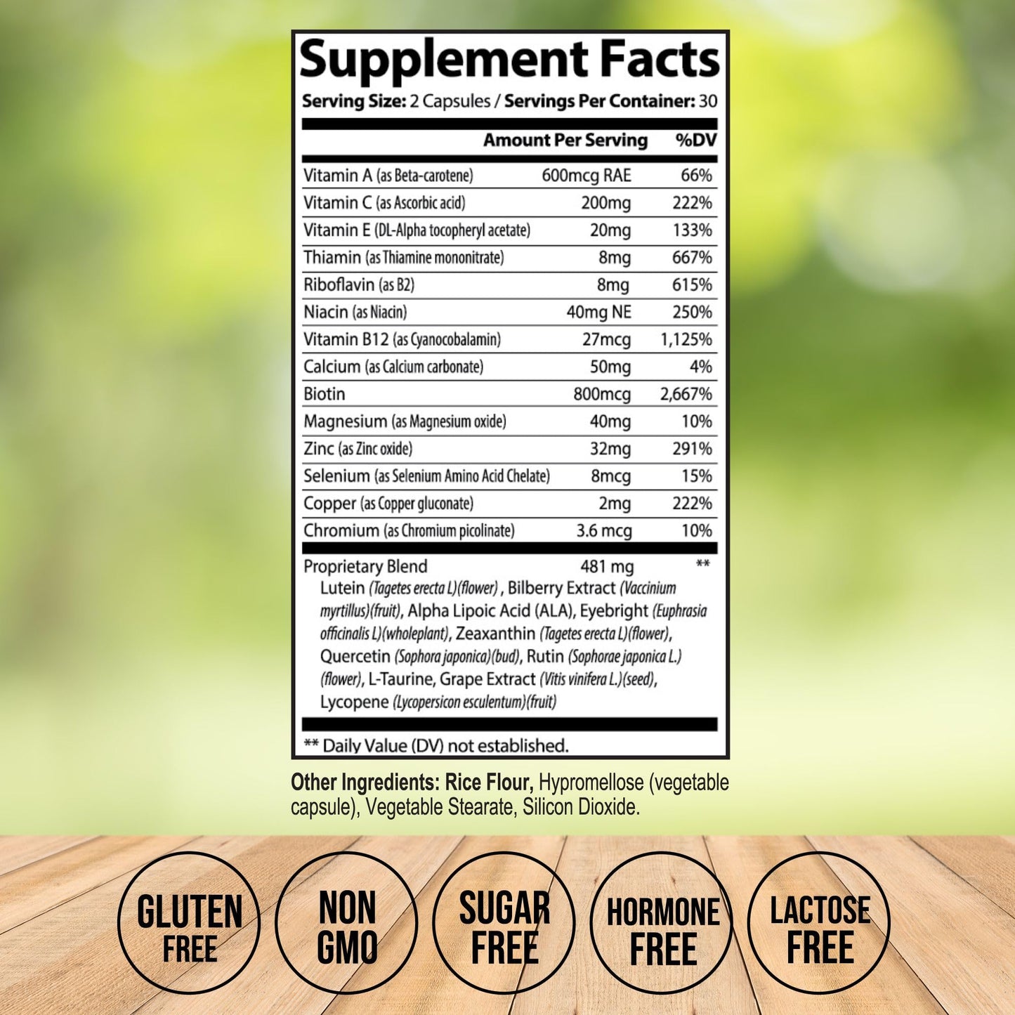 Vitalize Life Vision Plus Complete Eye Supplements, 60 Capsules