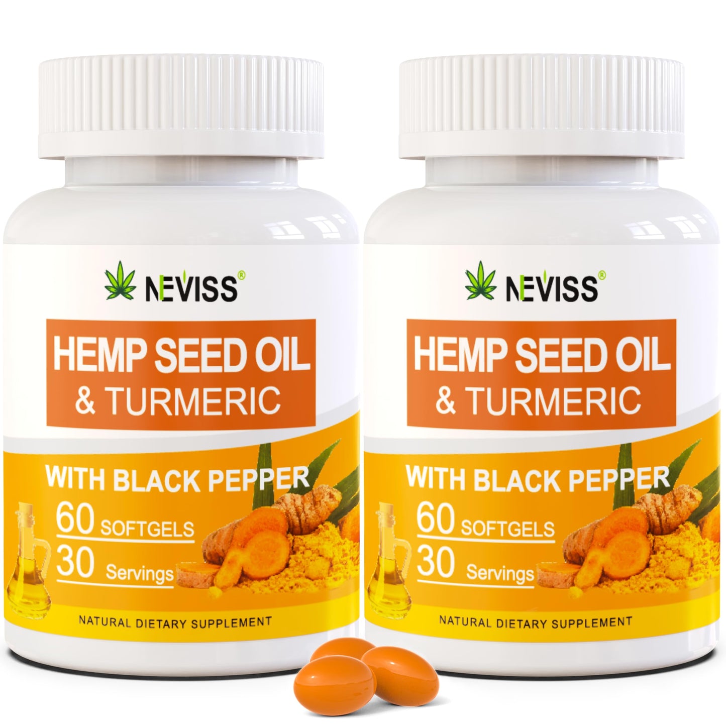NEVISS Vegan Omega-3-6-9 Softgels, 120 Count