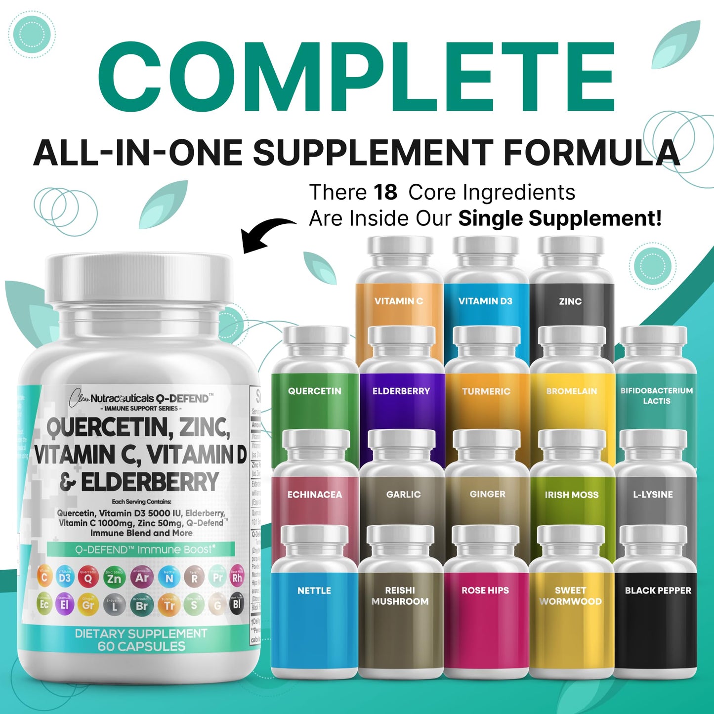 Clean Nutraceuticals Q Defend Quercetin Supplement Capsules 60