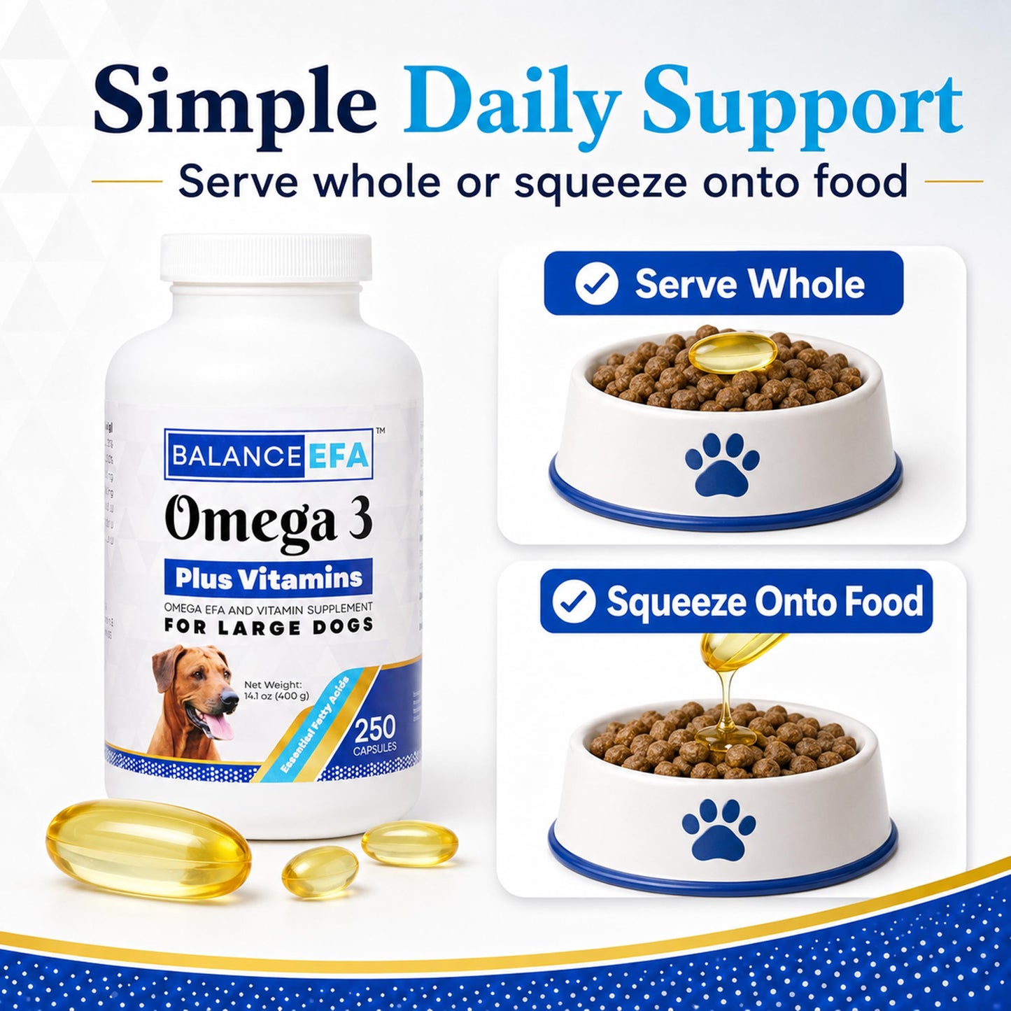 Mizner Bioscience BalanceEFA Dog Omega-3 Supplement Capsules 250 Count