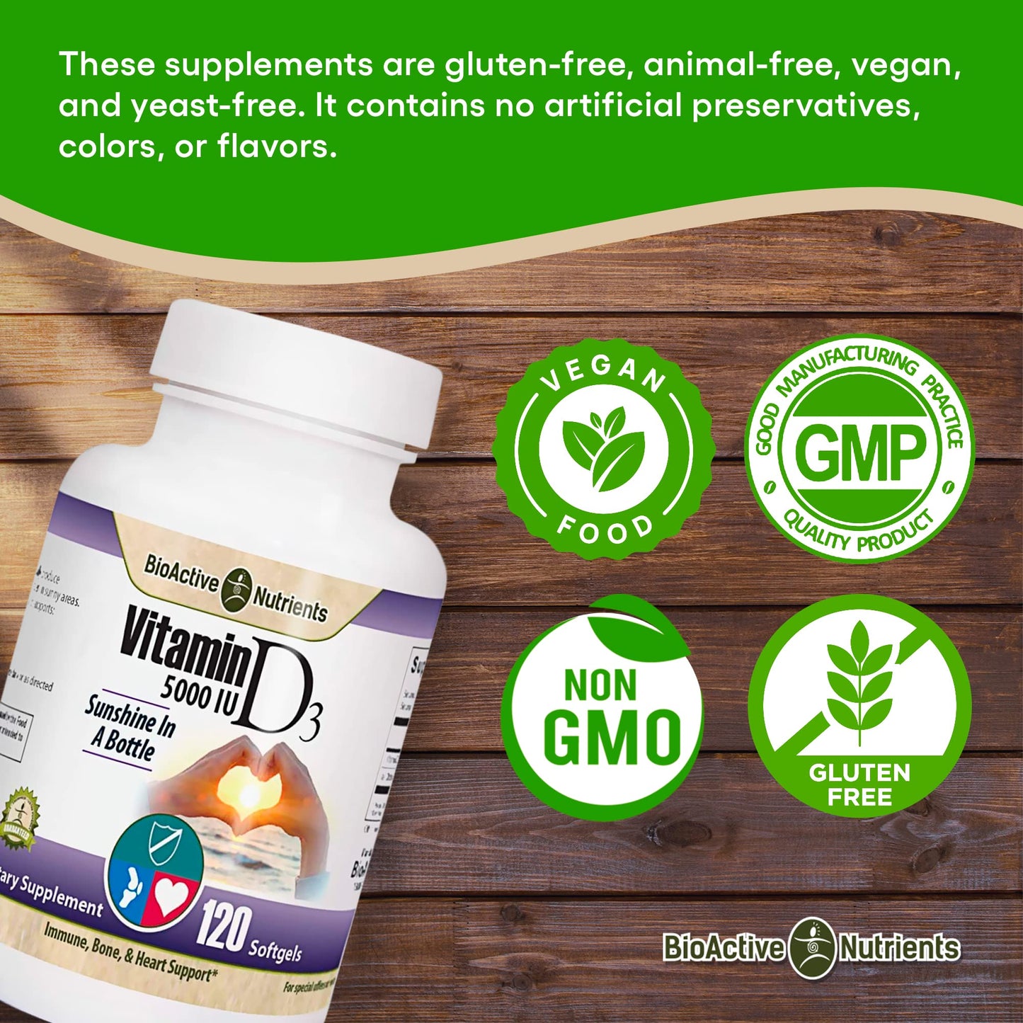 BIOACTIVE NUTRIENTS Vitamin D3 5000 IU Softgel, 120 Softgels