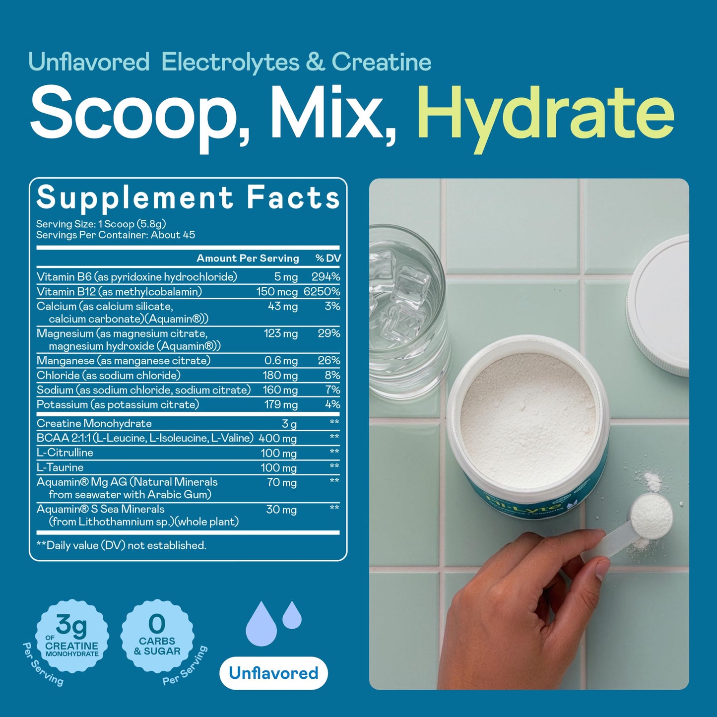 Hi-Lyte Creatine Electrolytes Powder Mix, 9.21 Ounce