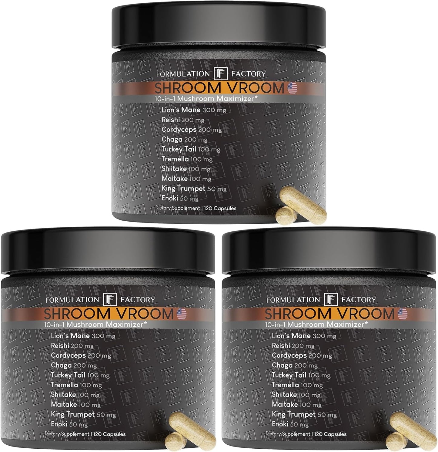Formulation Factory Shroom Vroom 10-in-1 Mushroom Complex Capsule, 360 Capsules