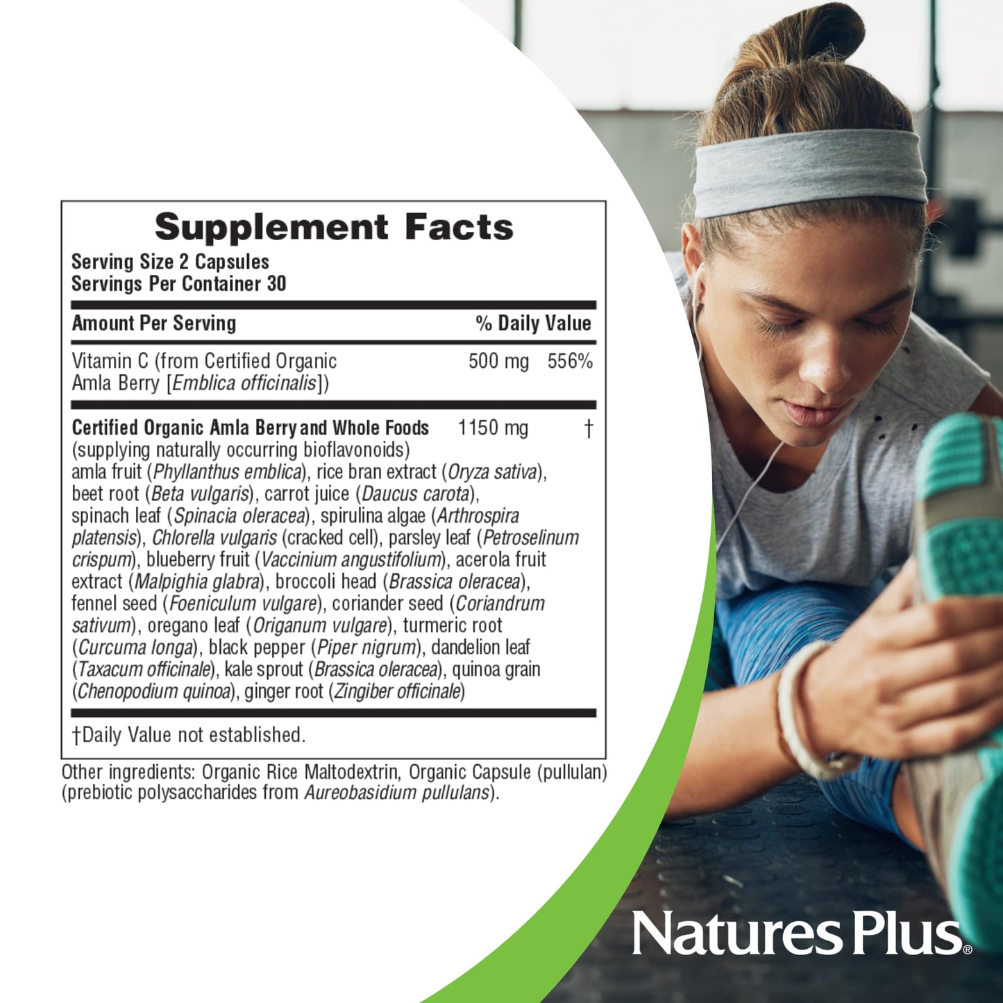 NaturesPlus Source of Life Garden Vitamin C Capsules 60 Capsules