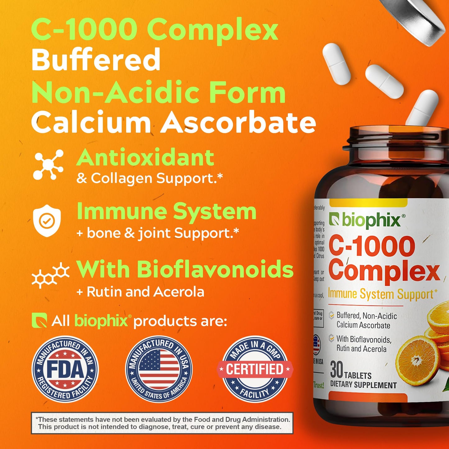 biophix Vitamin C-1000 mg Tablet, 30 Tablets