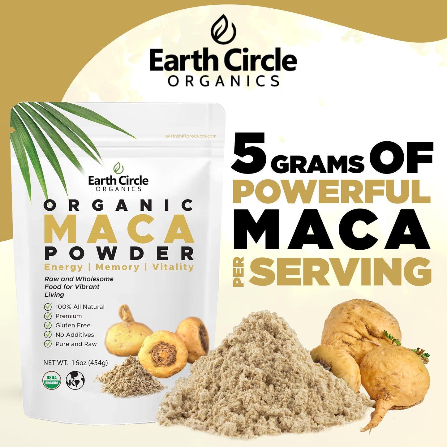 Earth Circle Organics Yellow Maca Root Powder 32 oz