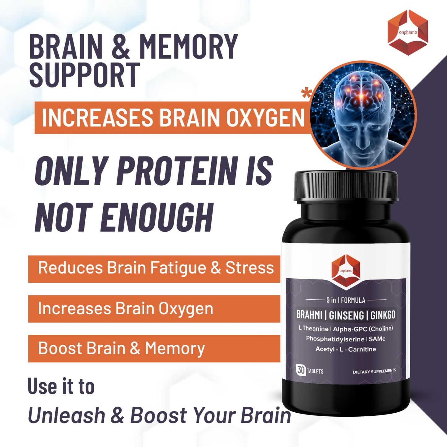 Onpharno Brahmi Ginseng Ginkgo Tablets 30 Tablets