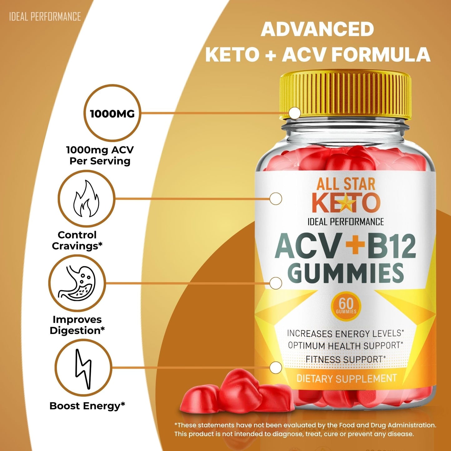 IDEAL PERFORMANCE All Star Keto Gummies Gummy 60 Count