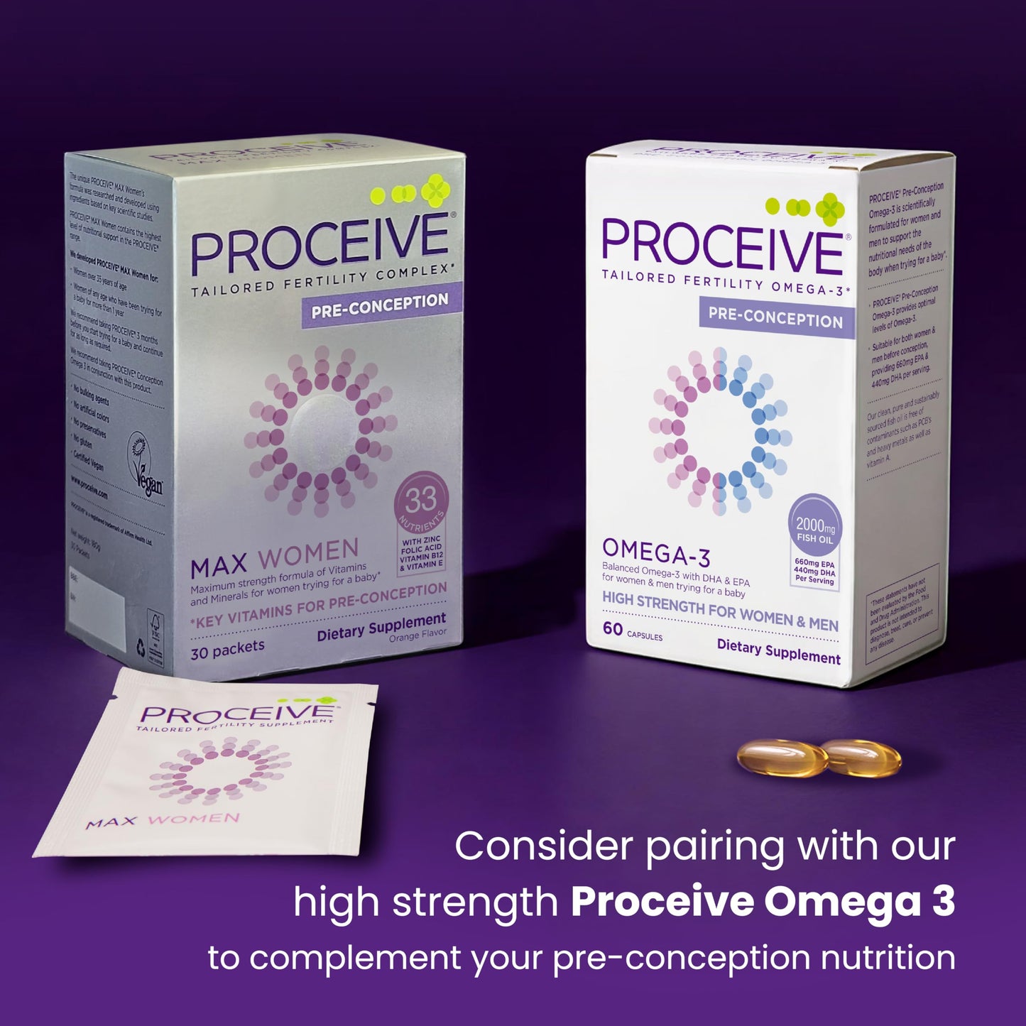 Proceive Max Tailored Fertility Supplement for Women Powder 7.17 oz