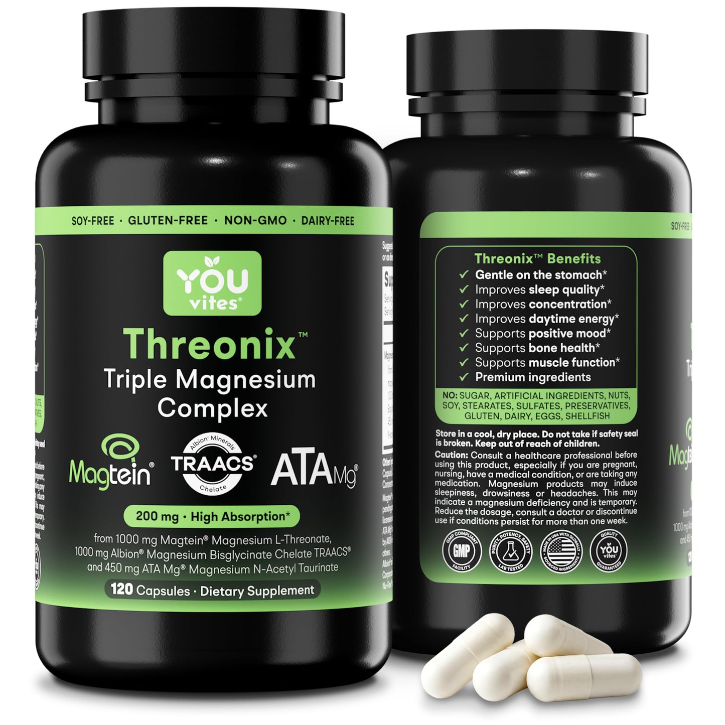 You Vites Threonix Triple Magnesium Complex Capsules, 120 Capsules