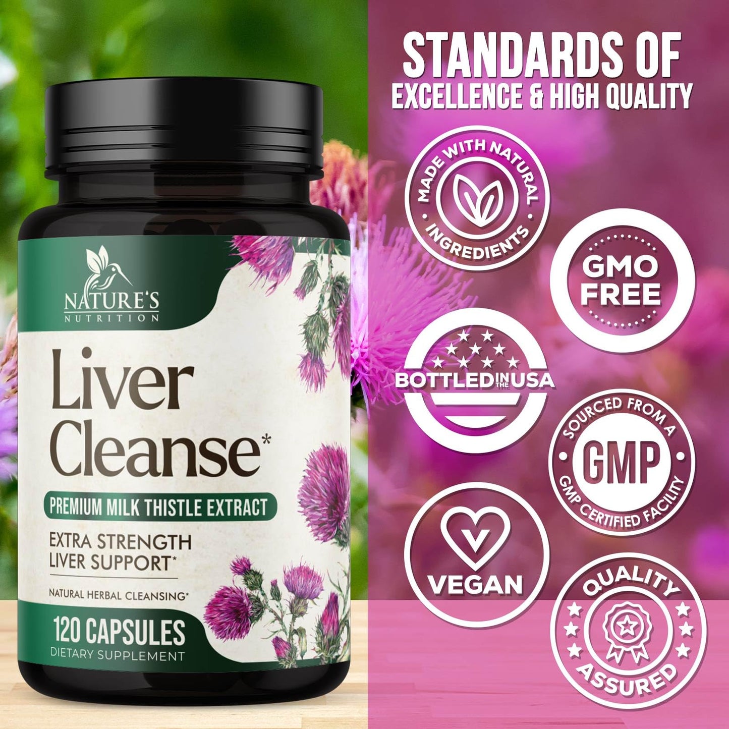 Nature's Nutrition Liver Cleanse Detox & Repair Formula 120 Capsules