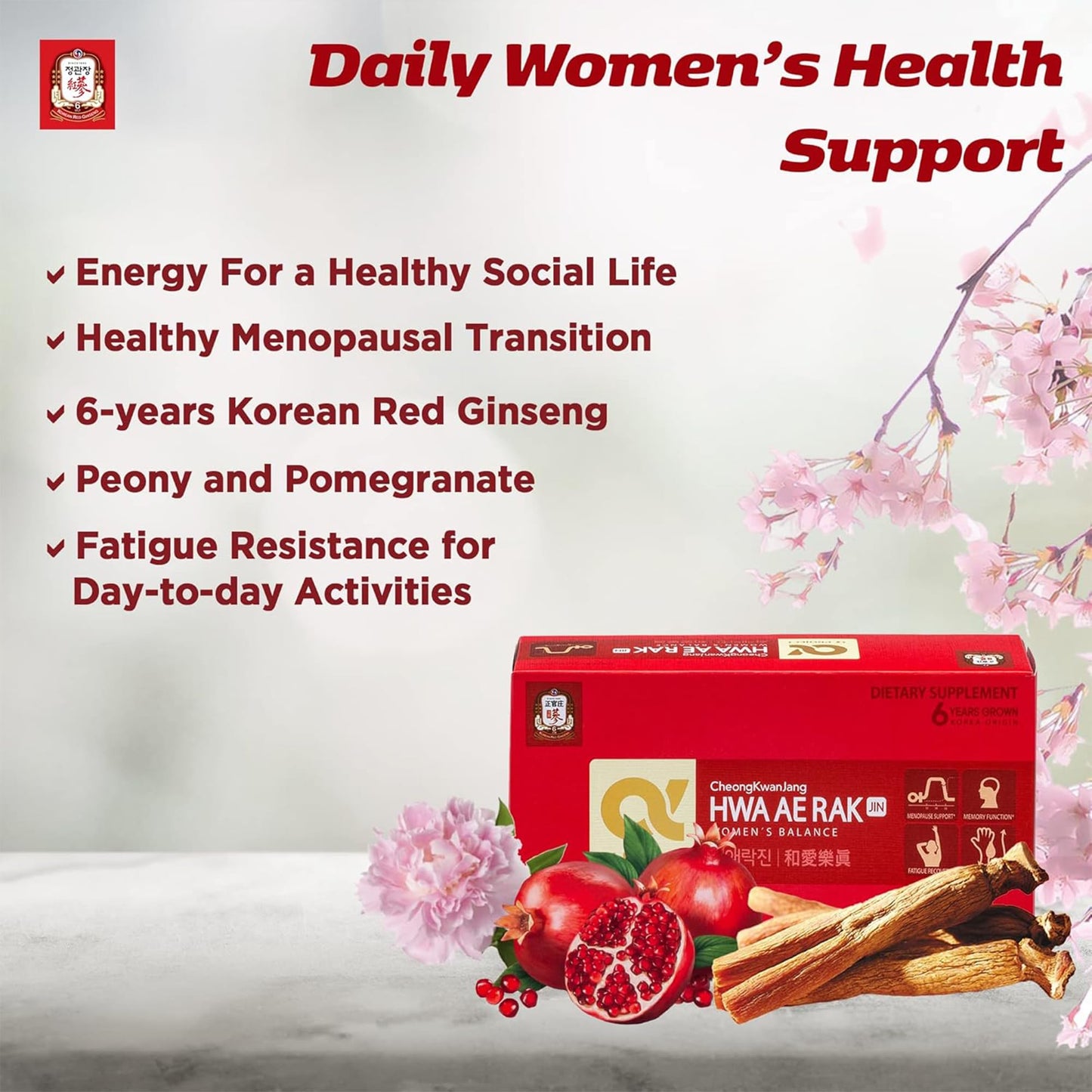 JUNG KWAN JANG Korean Red Ginseng Women's Balance Premium Capsules, 30 Count