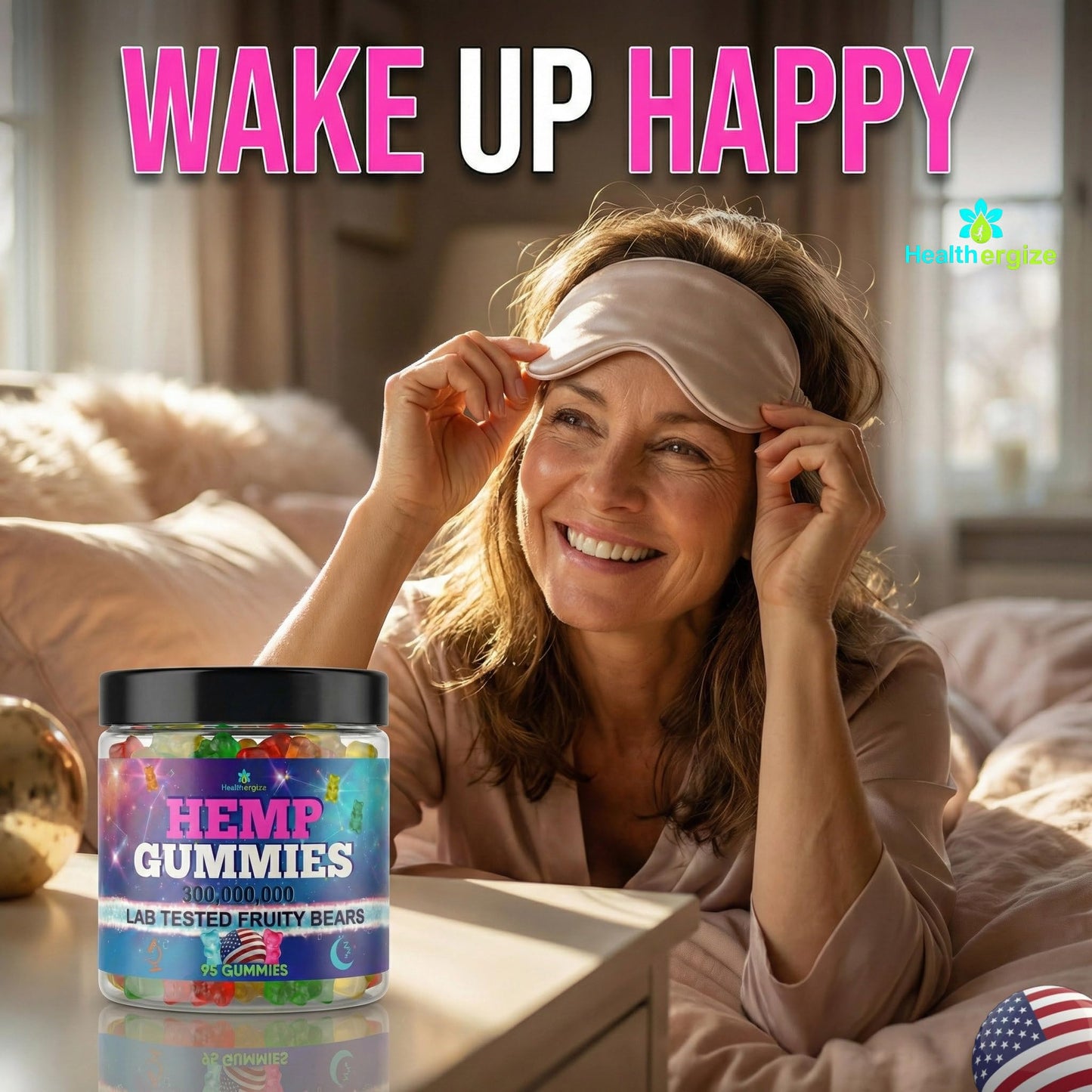 Healthergize Hemp Gummies for Sleep and Relaxing Calm Chewable 95 Count