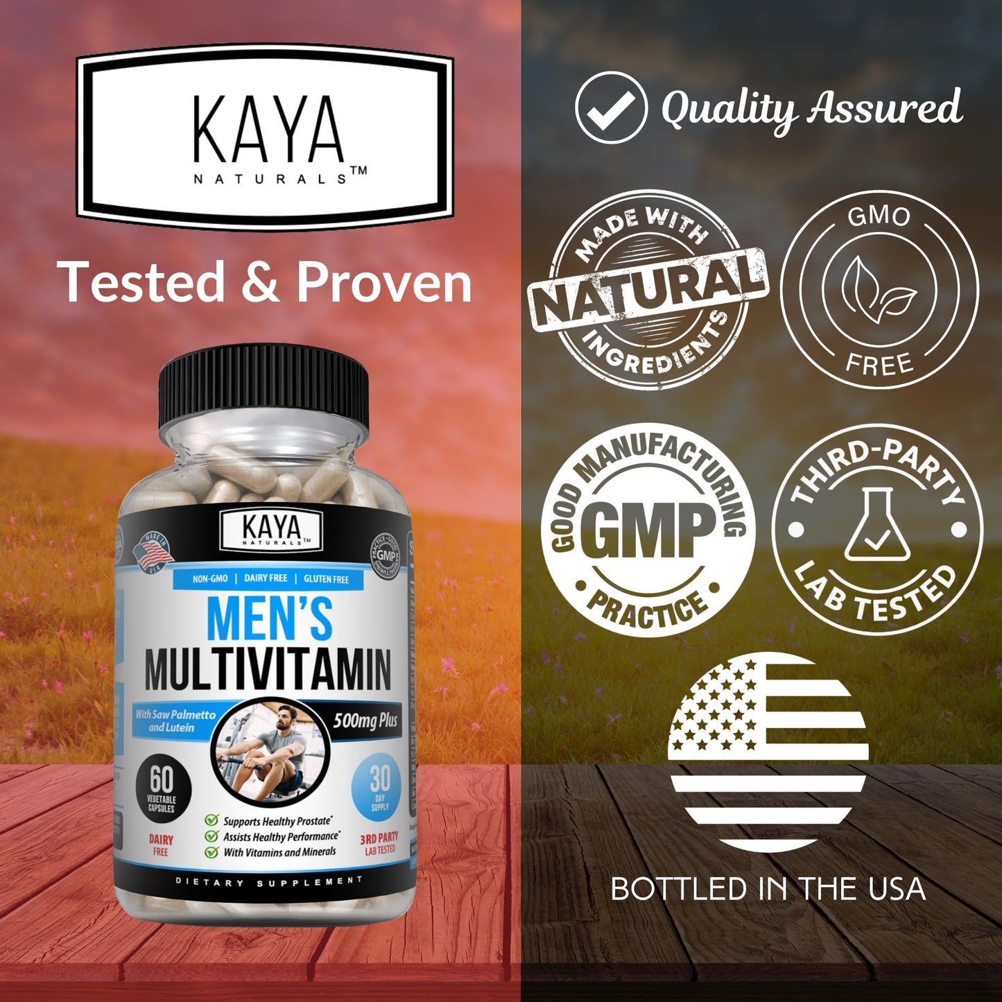 Kaya Naturals Multivitamin for Men - Men's Prostate Multivitamin - 120 Capsules