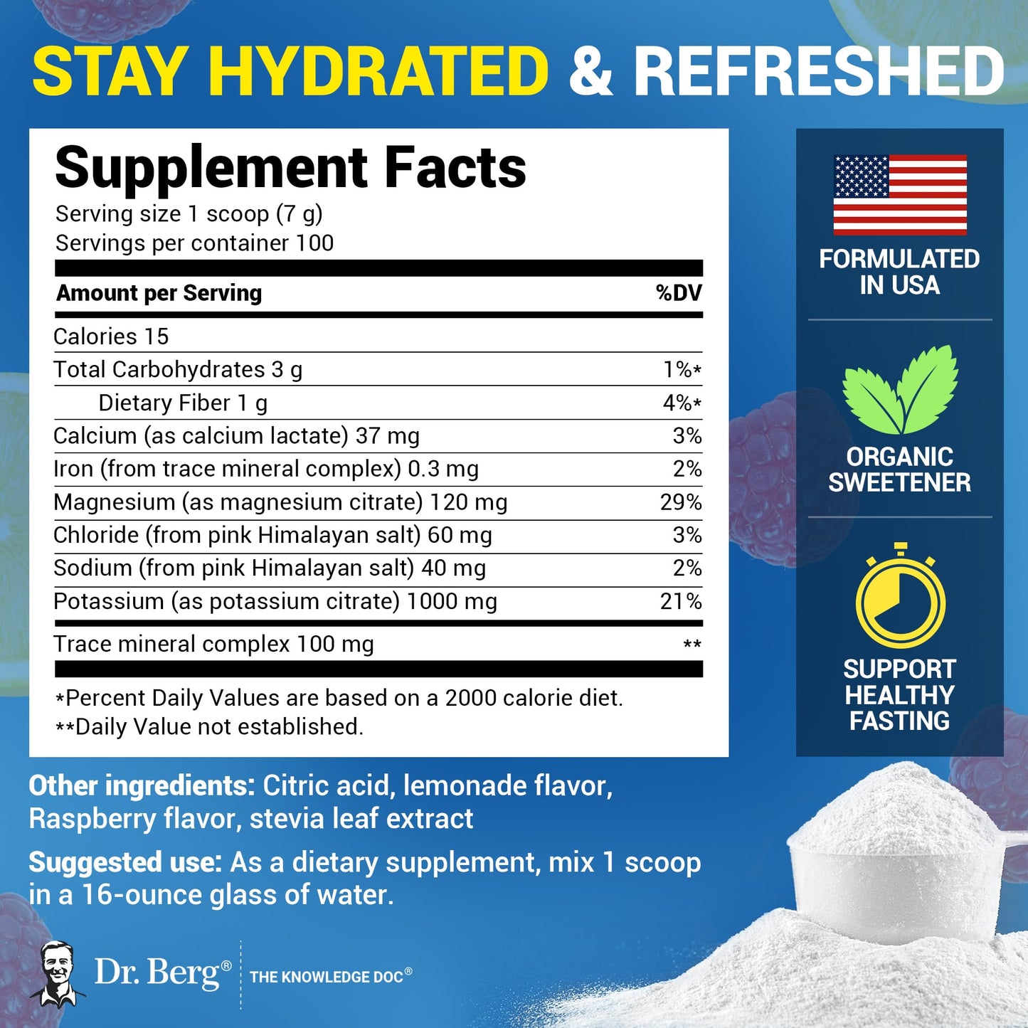 Dr. Berg Nutritionals Zero Sugar Hydration Keto Electrolyte Powder 23.28