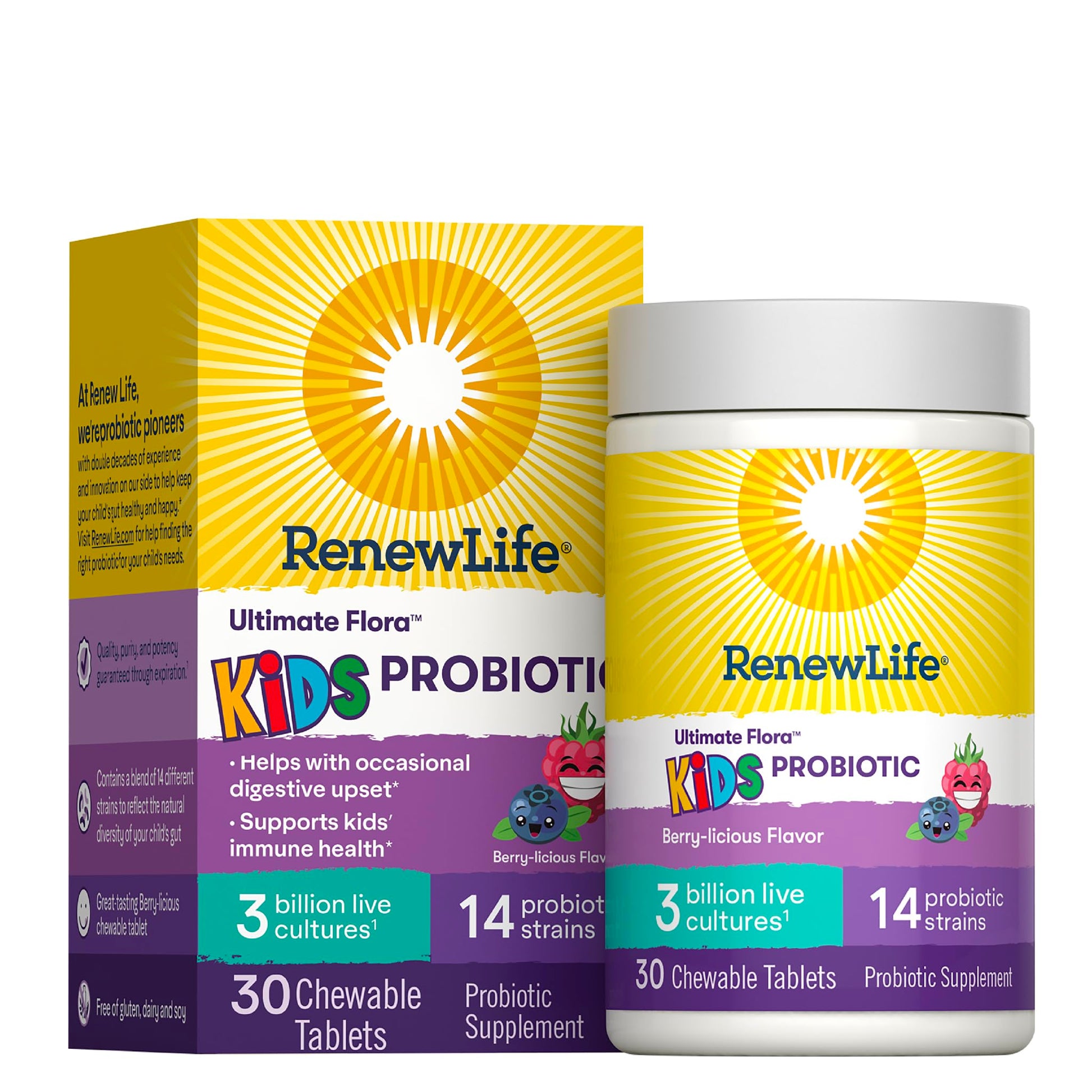 Renew Life Kids Probiotic Chewables Tablets, 30 Count