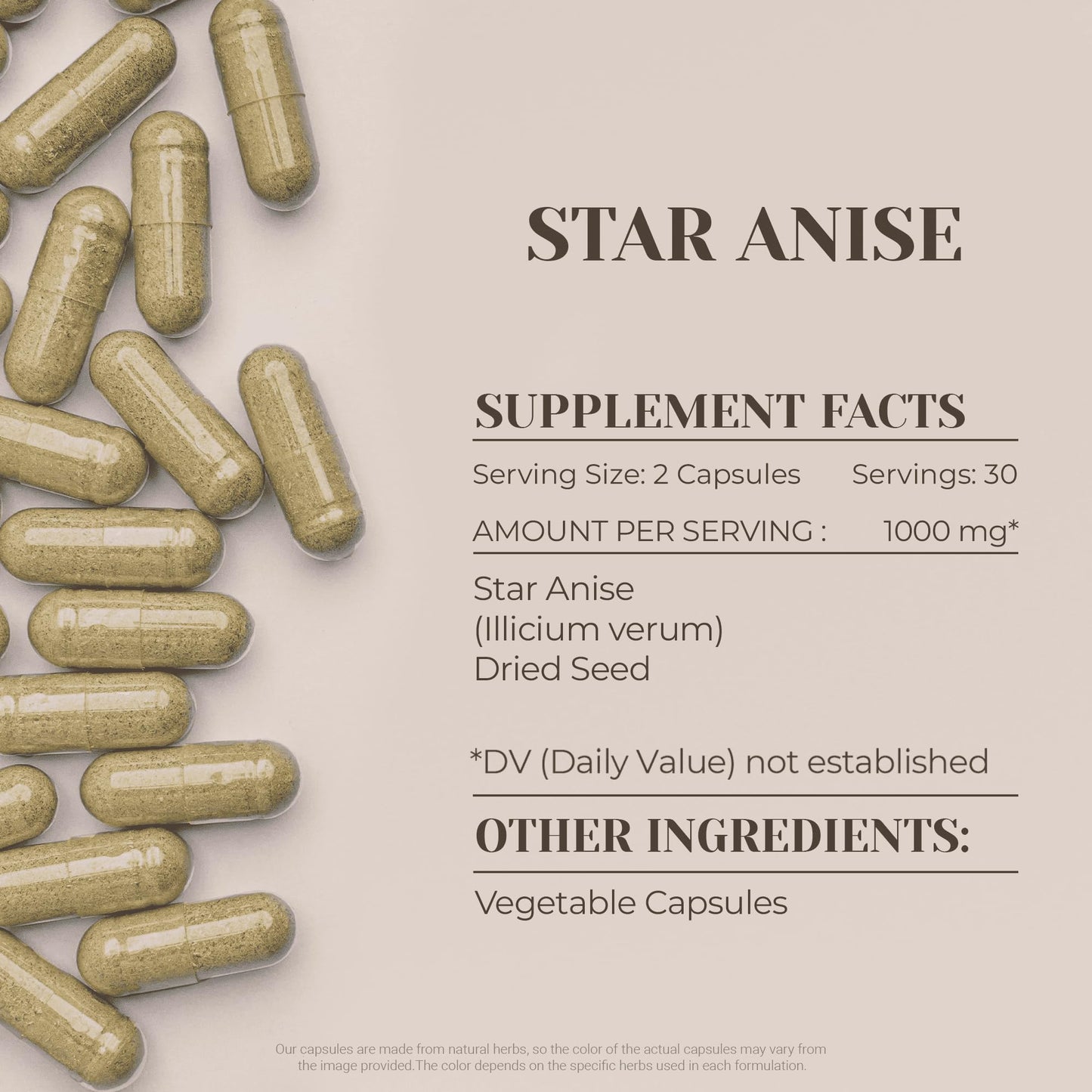 Garden Organics Star Anise Capsules 60 Count