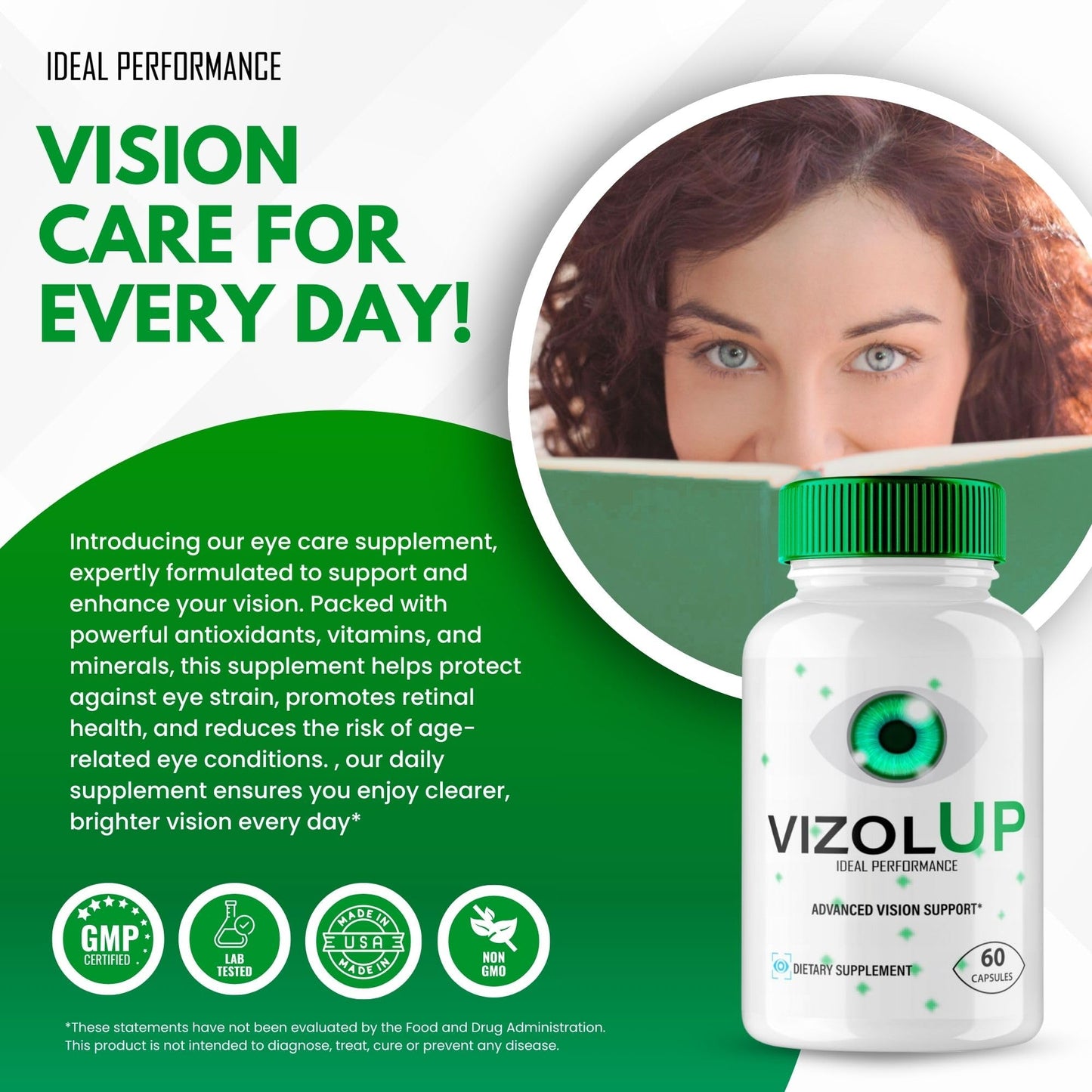 IDEAL PERFORMANCE VizolUp Vision Support Capsules, 60 Capsules