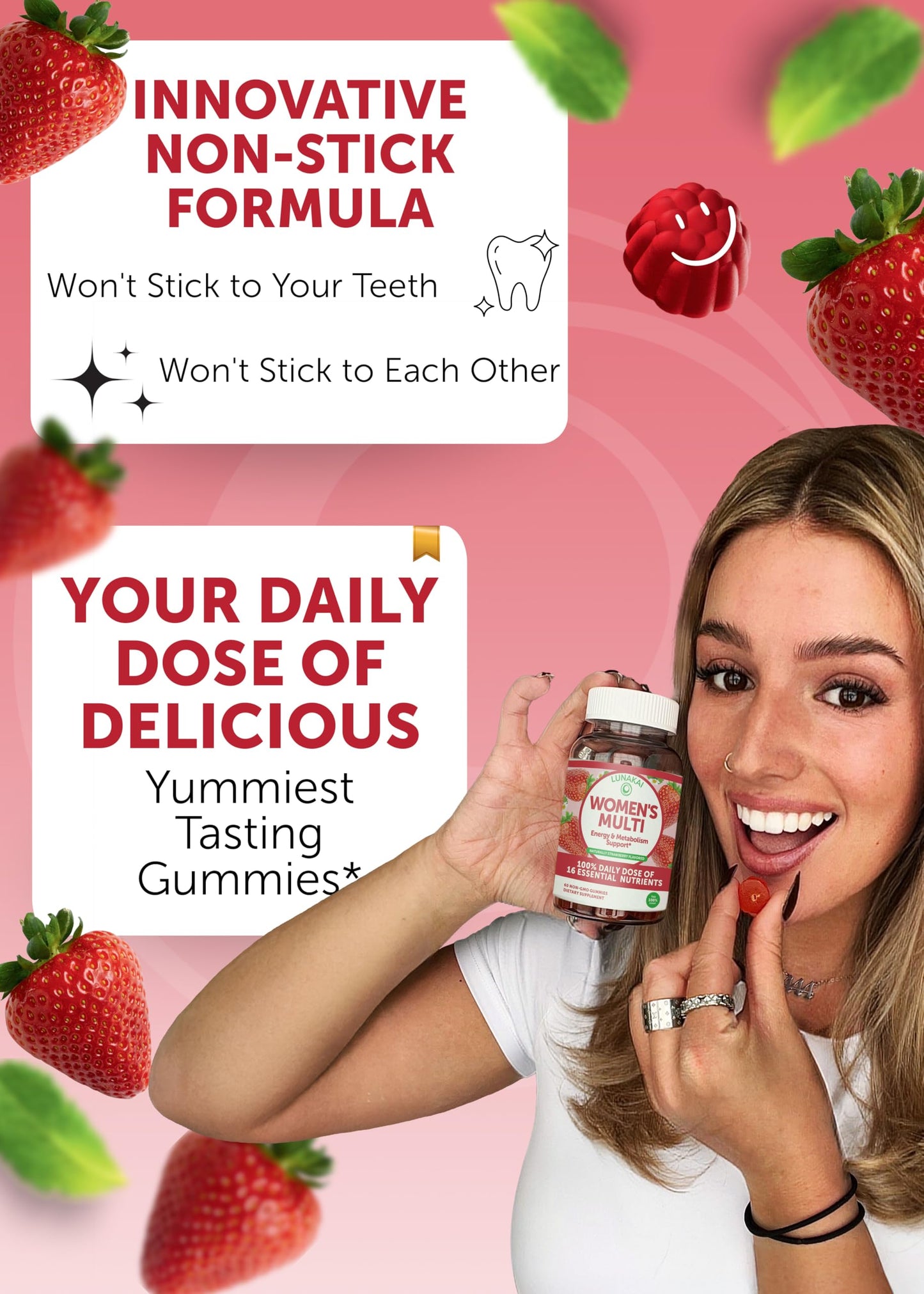 Lunakai Vitamin B12 and Women's Multivitamin Gummies Bundle, 120 Gummies