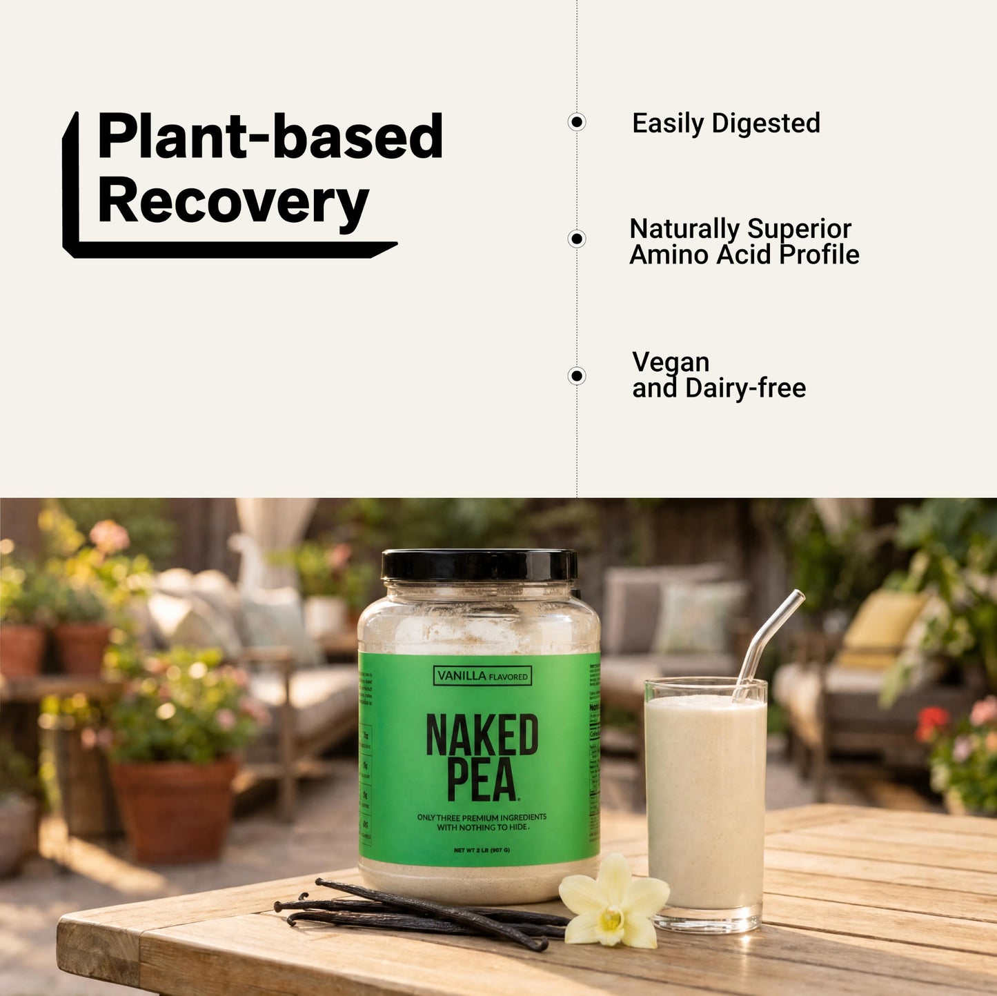 NAKED Vanilla Pea Protein Isolate Protein Powder, 32 Servings