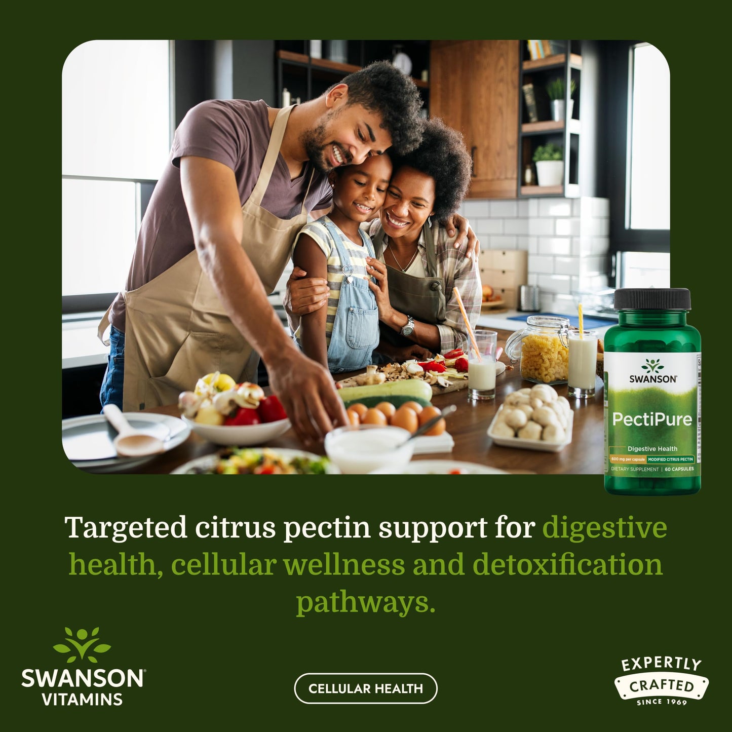 Swanson PectiPure Modified Citrus Pectin Cellular and Digestive Health Supplement Capsules, 60 Count
