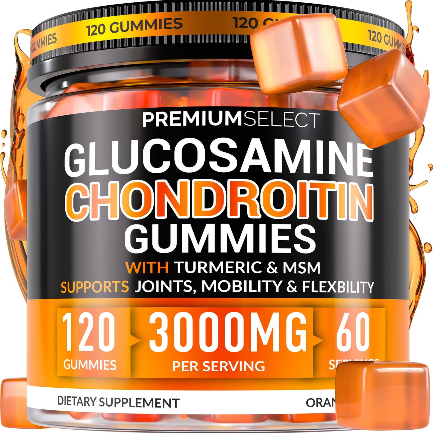 Premium Select Nutrition Glucosamine Chondroitin Gummies, 120 Gummies