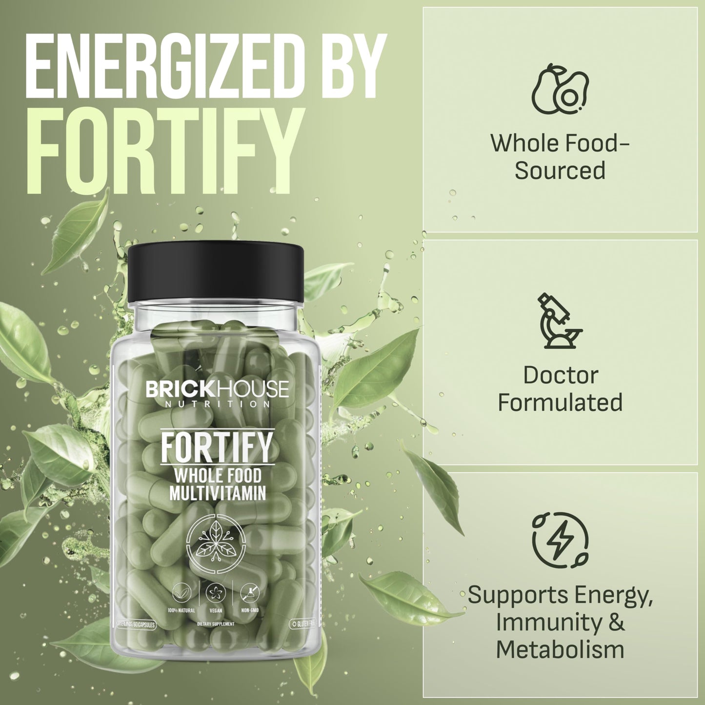 Brickhouse Nutrition Fortify: Whole-Food Multivitamin Powder 3 Ounce