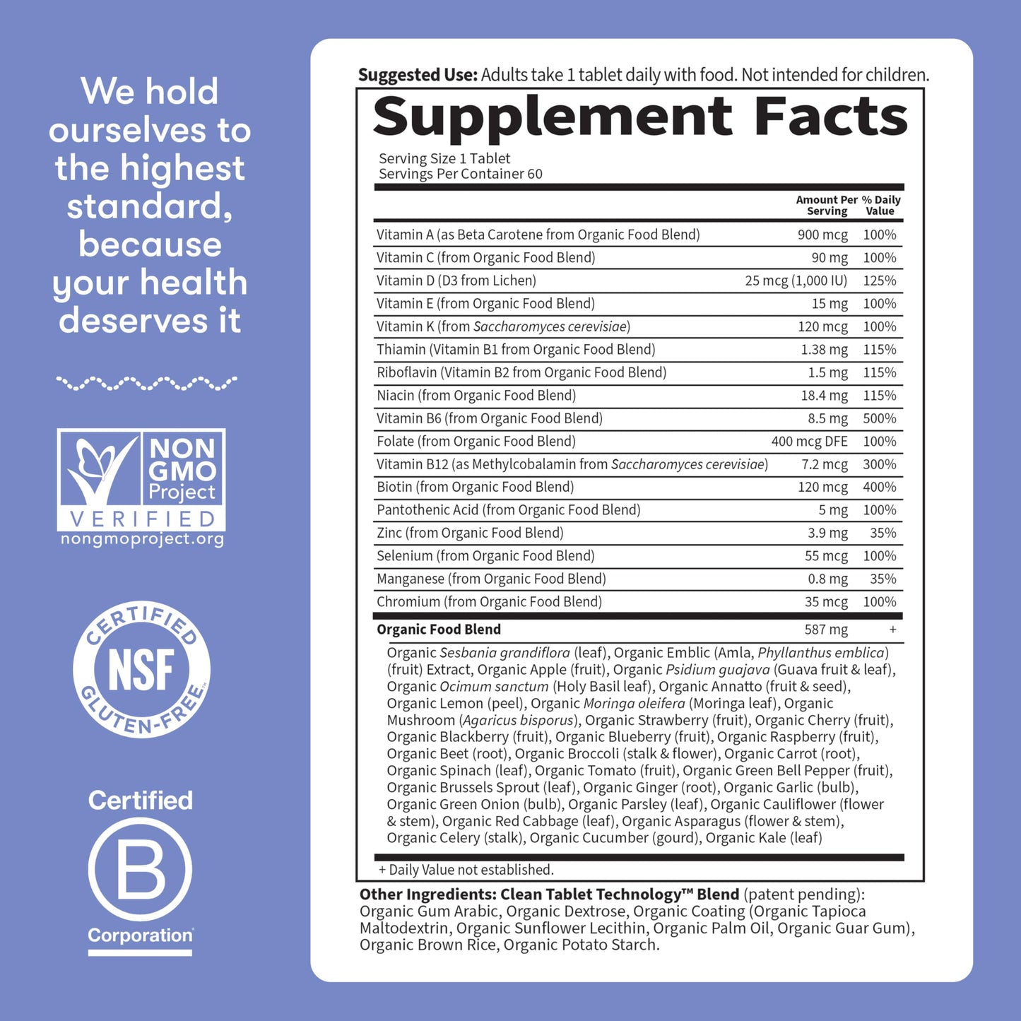 Garden of Life Once Daily Whole Food Multivitamin for Men 360 Tablets