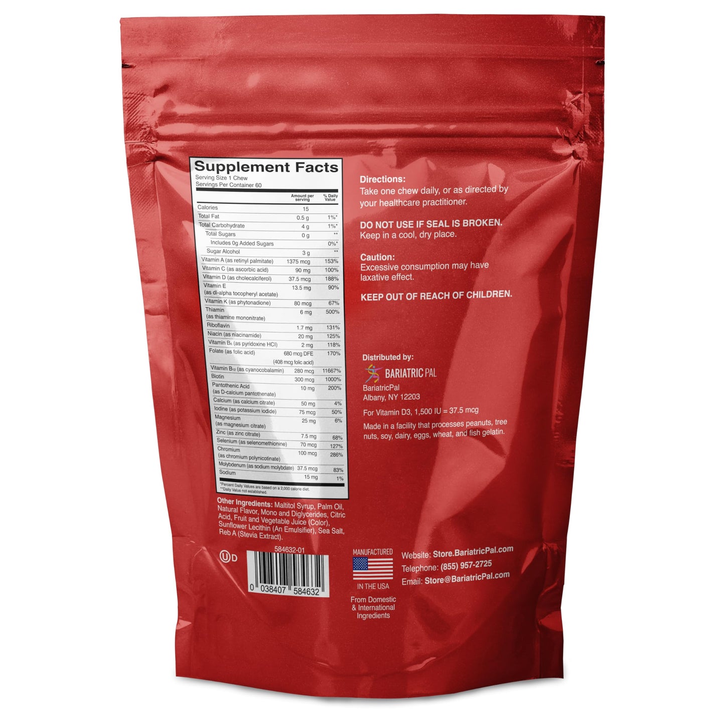 BariatricPal Iron-Free Multivitamin Soft Chew 60 Count