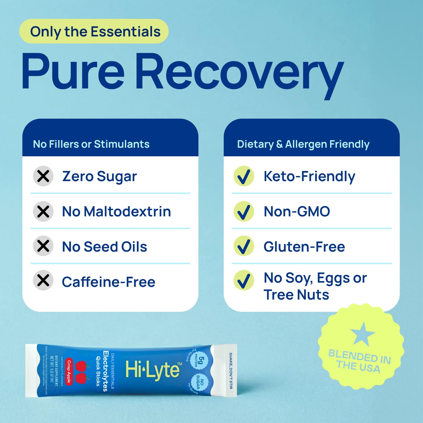 Hi-Lyte Electrolytes + Protein Quick Sticks Crisp Apple Powder