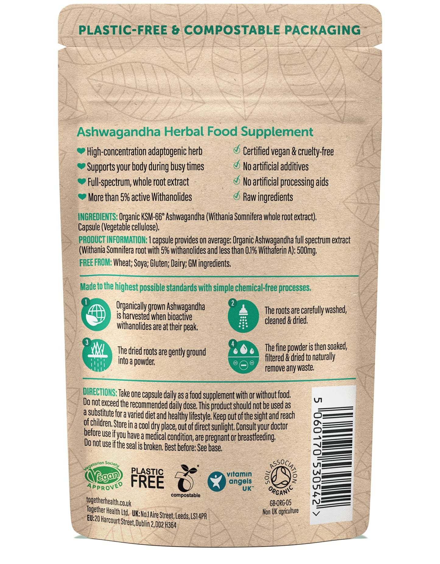Together Organic Whole Herb Ashwagandha Capsule 30 Count