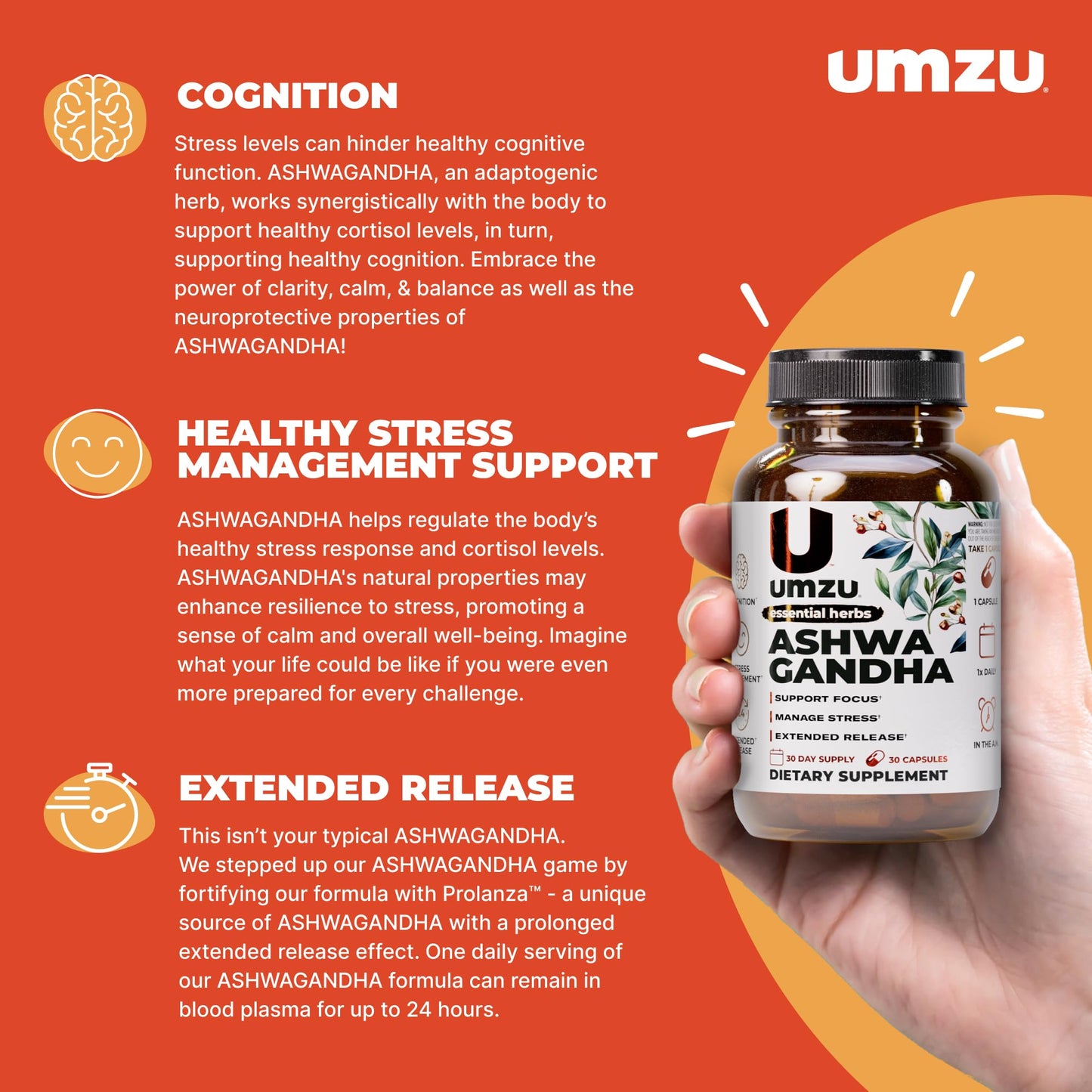 UMZU Ashwagandha Capsules, 30 Count