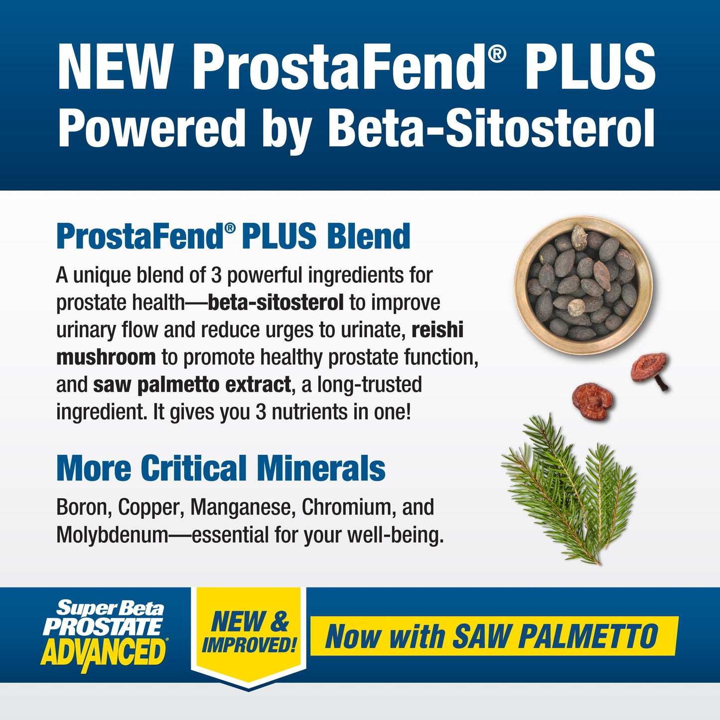 SUPER BETA PROSTATE Advanced with Saw Palmetto Prostate Health Supplements for Men Caplets 60 Count