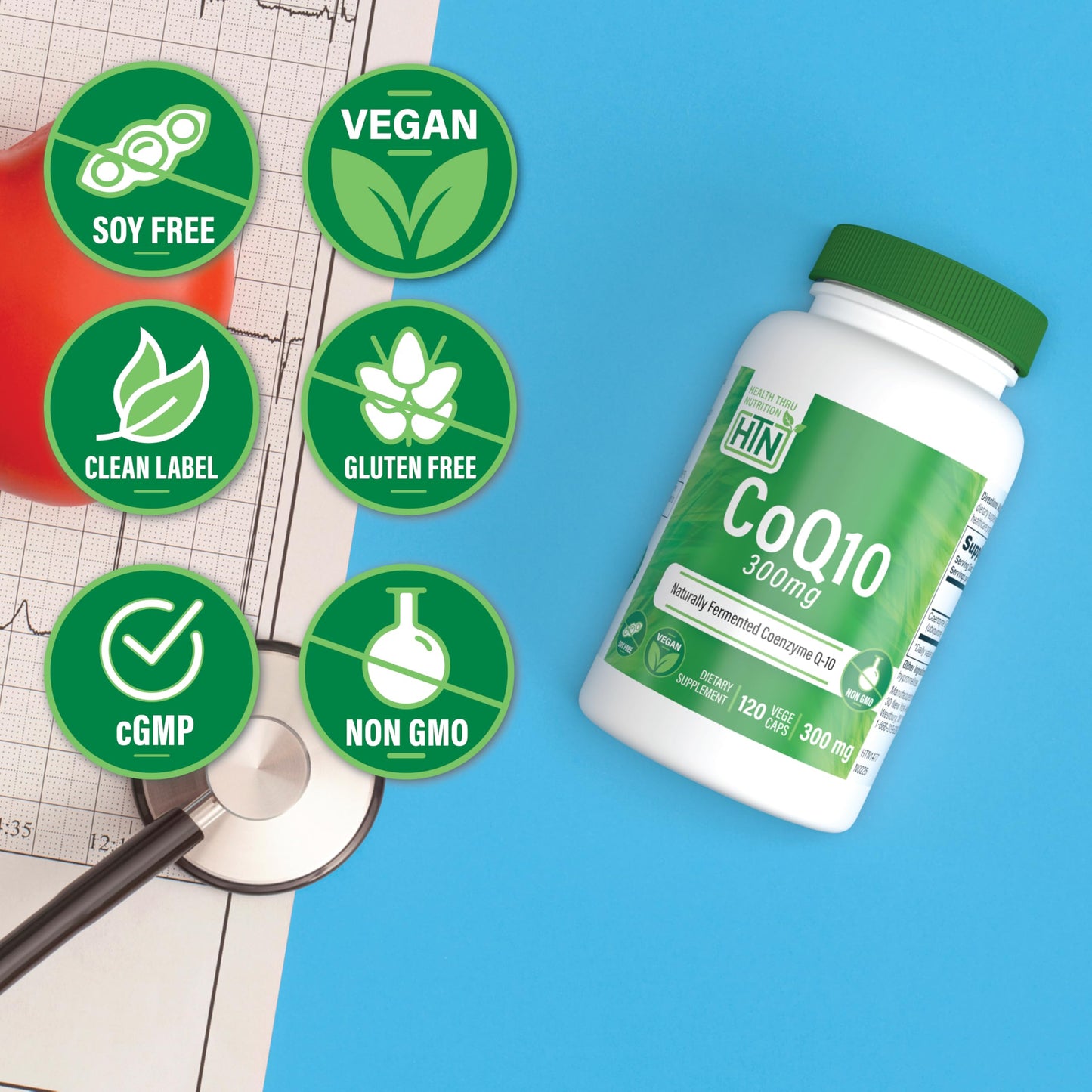Health Thru Nutrition CoQ-10 300mg Capsule, 120 Count